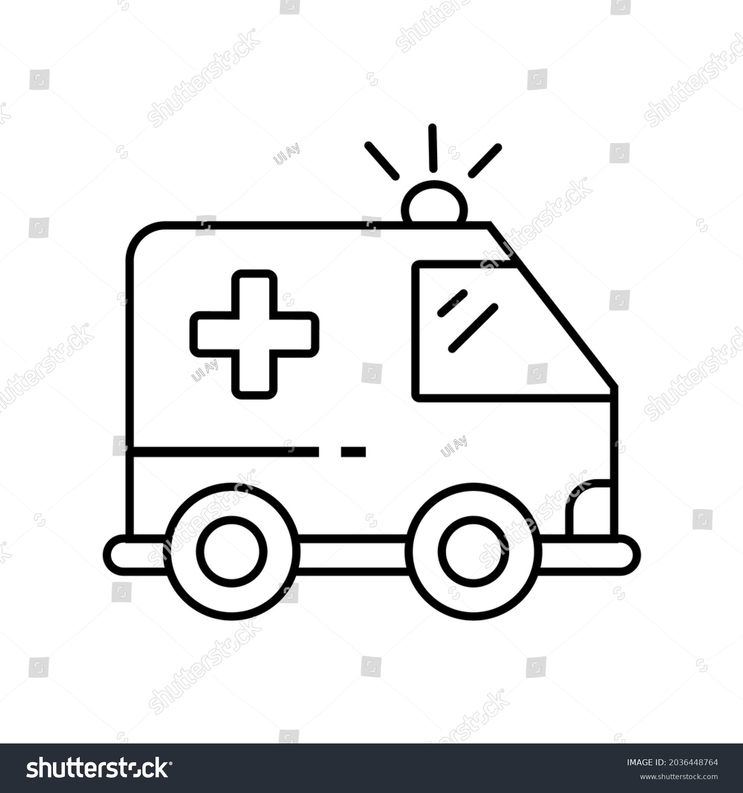 Ambulance Car Icon Outline Vector Illustration Stock Vector (Royalty ...