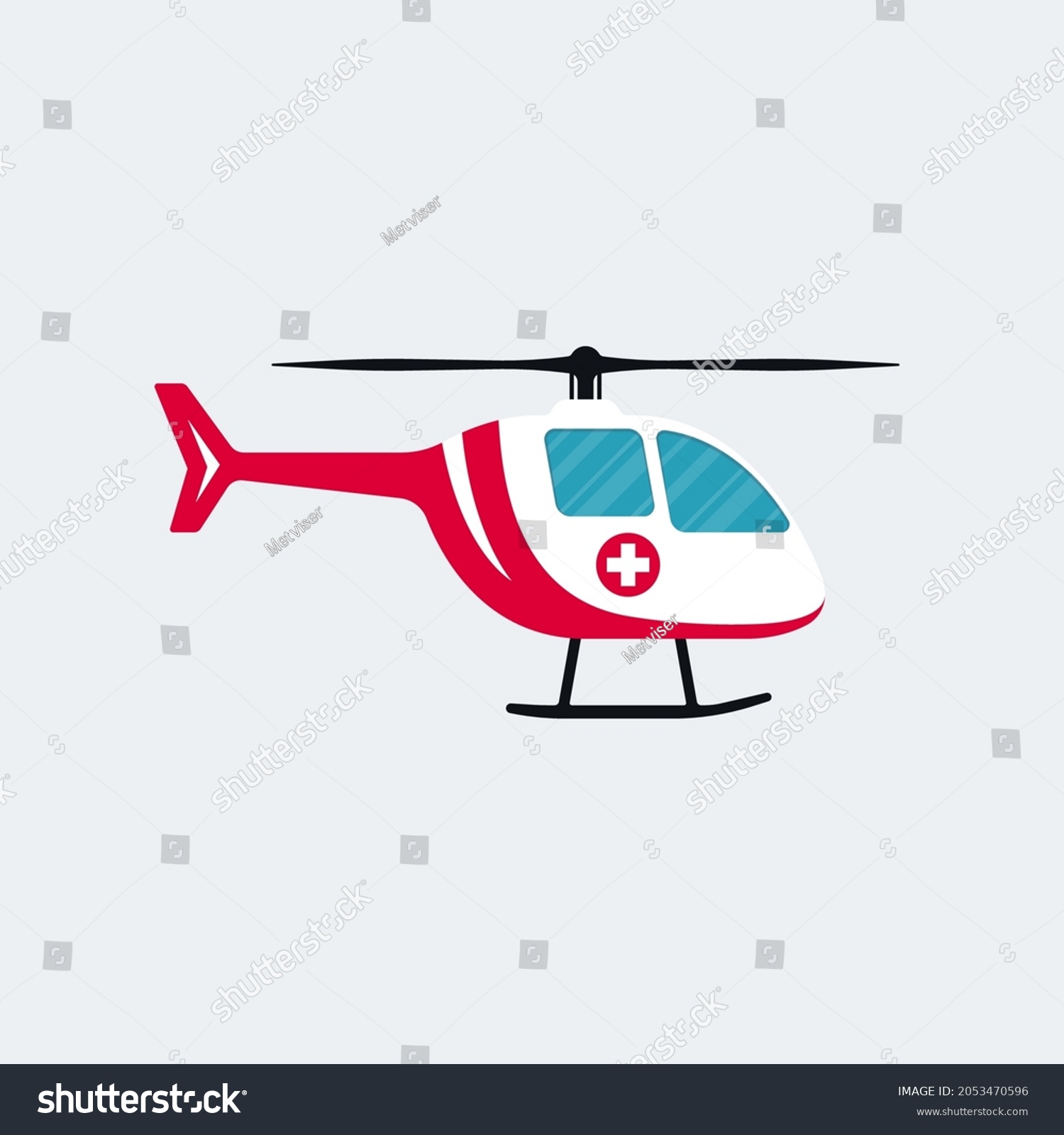 Ambulance Helicopter Cartoon Symbol On White Stock Vector (Royalty Free ...