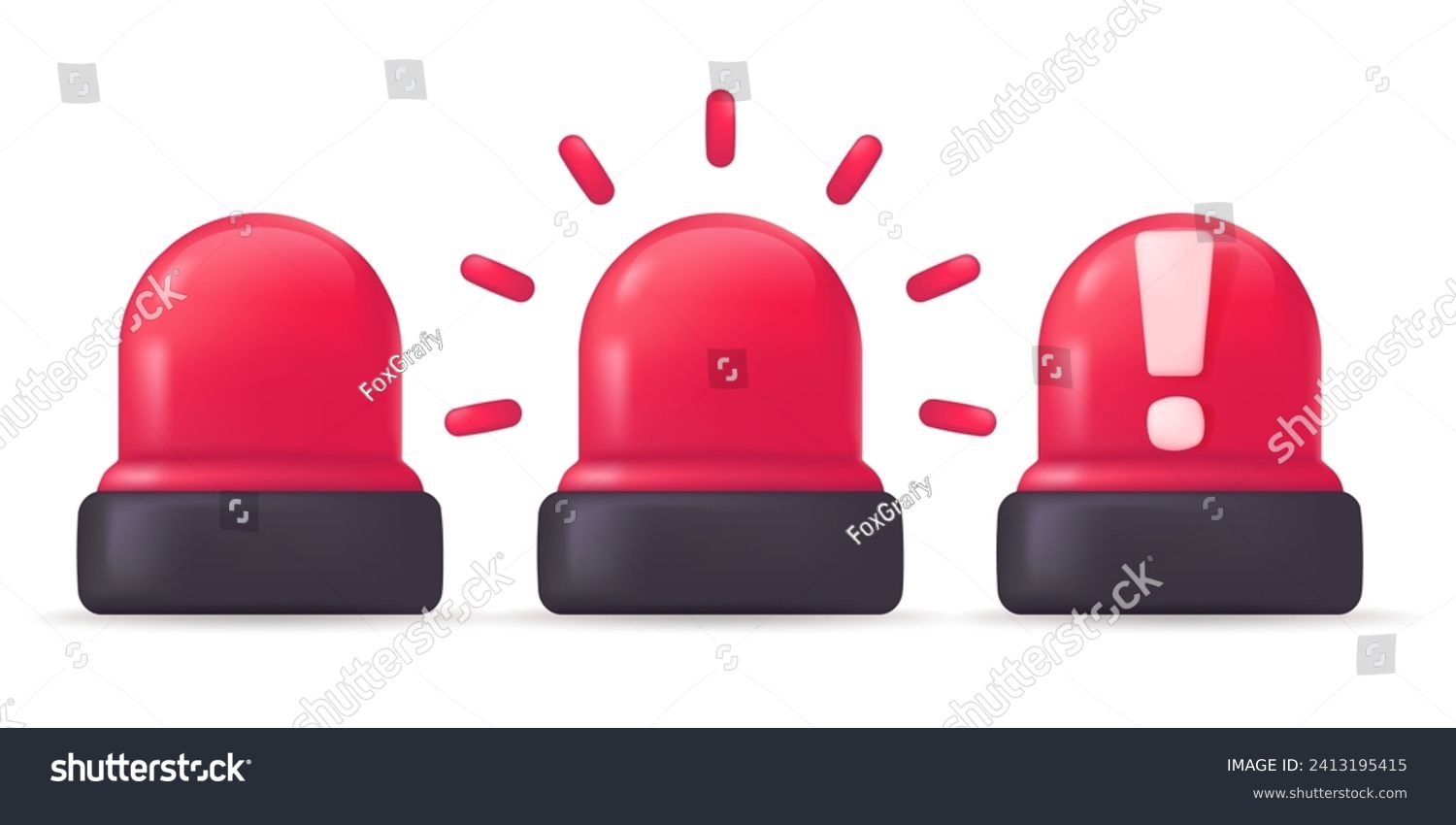 SVG of Ambulance siren lights for monitoring and warning of emergency situations. 3D vector illustration. svg
