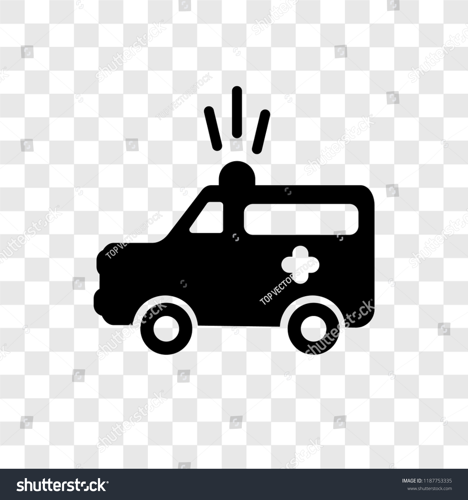 SVG of Ambulance vector icon isolated on transparent background, Ambulance transparency logo concept svg