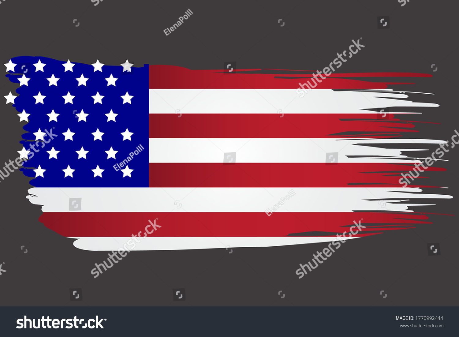 SVG of America flag in brush style. Torn USA Symbol. Watery grunge state image. Vector template. svg