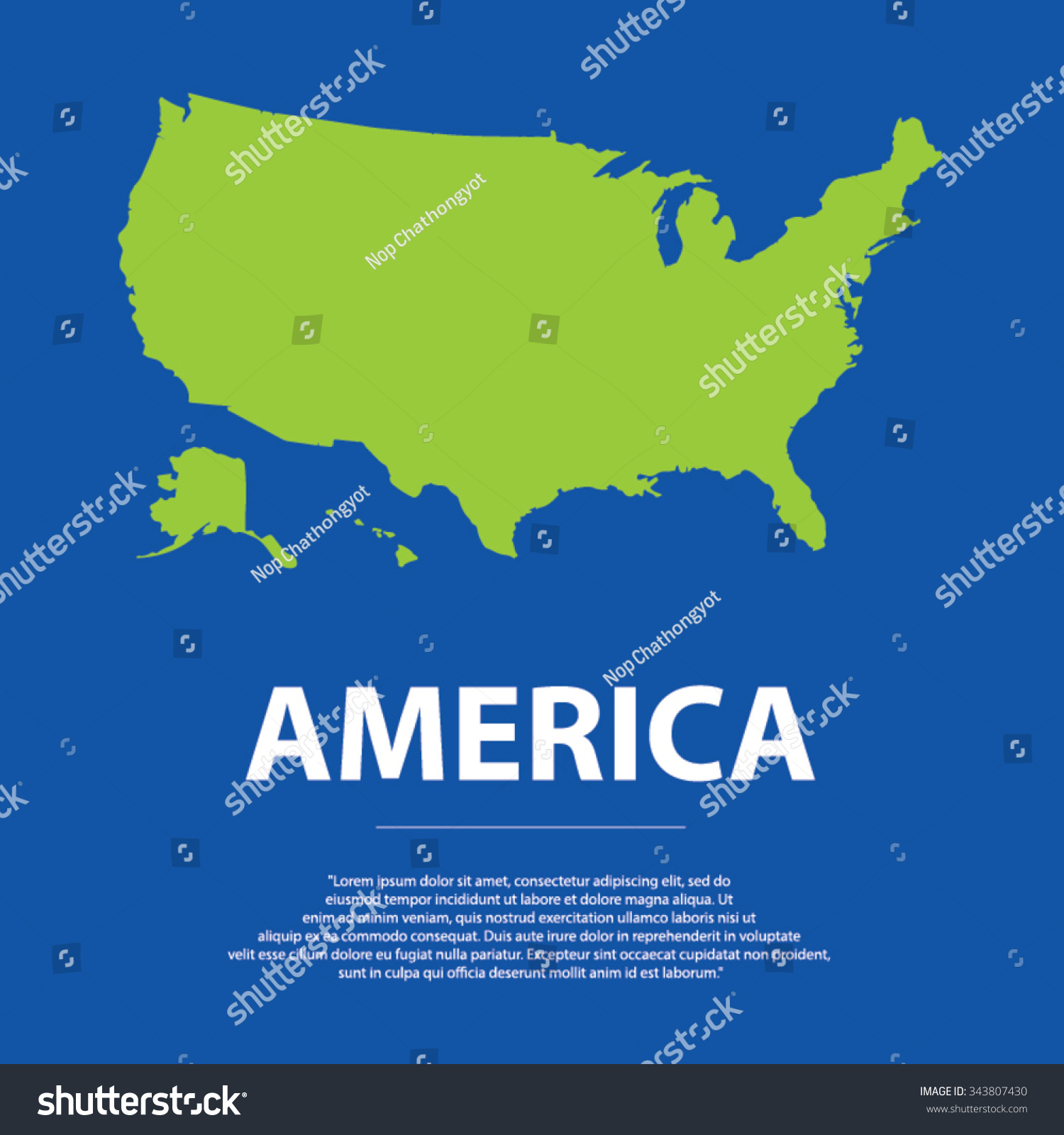 America Map Stock Vector Royalty Free 343807430 Shutterstock 1110