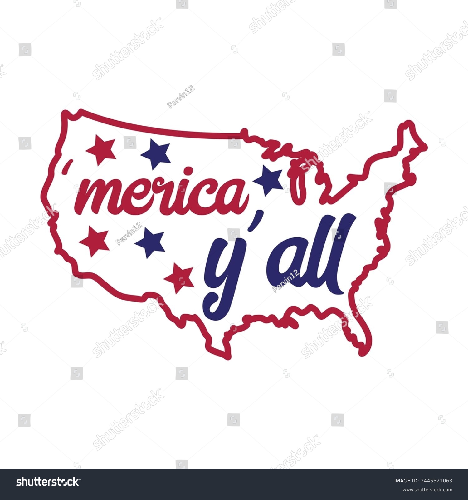 SVG of America yáll, flag vector. 4th july svg
