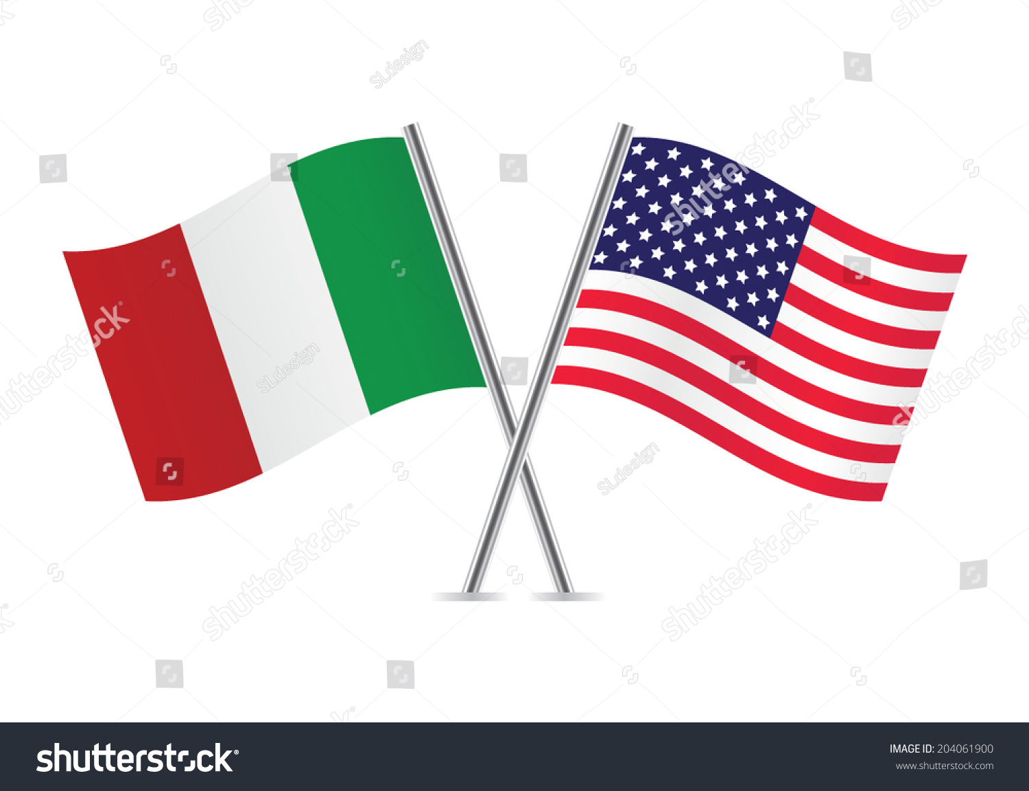 American And Italian Flags. Stock Vector Illustration 204061900 ...