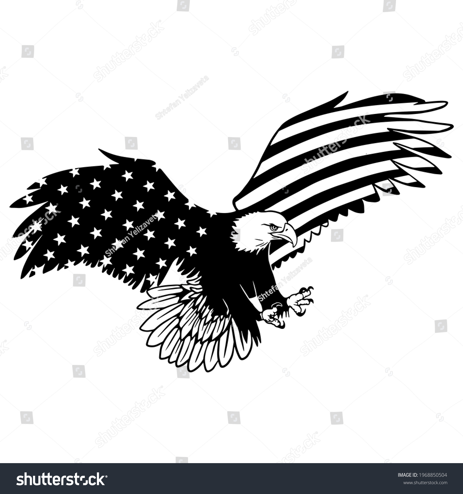 SVG of American Bald Eagle svg.Wings American flag cut.Flying eagle svg. Claw Animal Government Law Mascot Logo. Clipart Vector Cut Cutting. USA Eagle cricut cut file svg