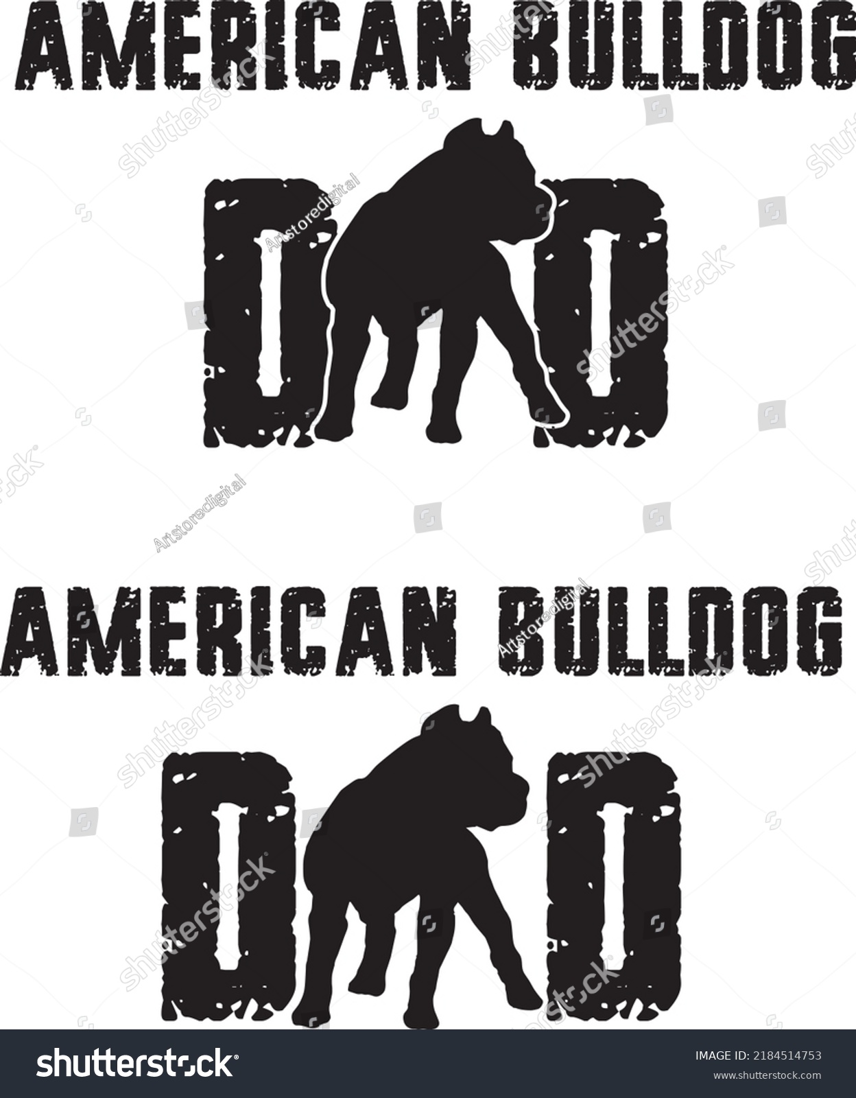 SVG of American Bulldog Dad Vector File svg