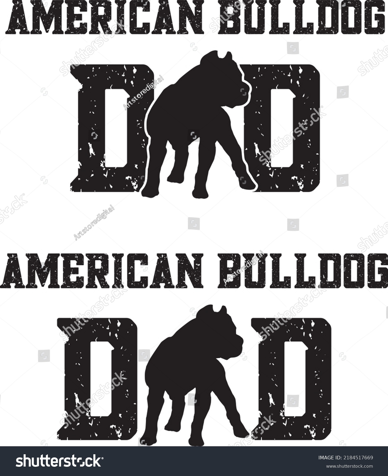 SVG of American Bulldog Dad 1 Vector File svg