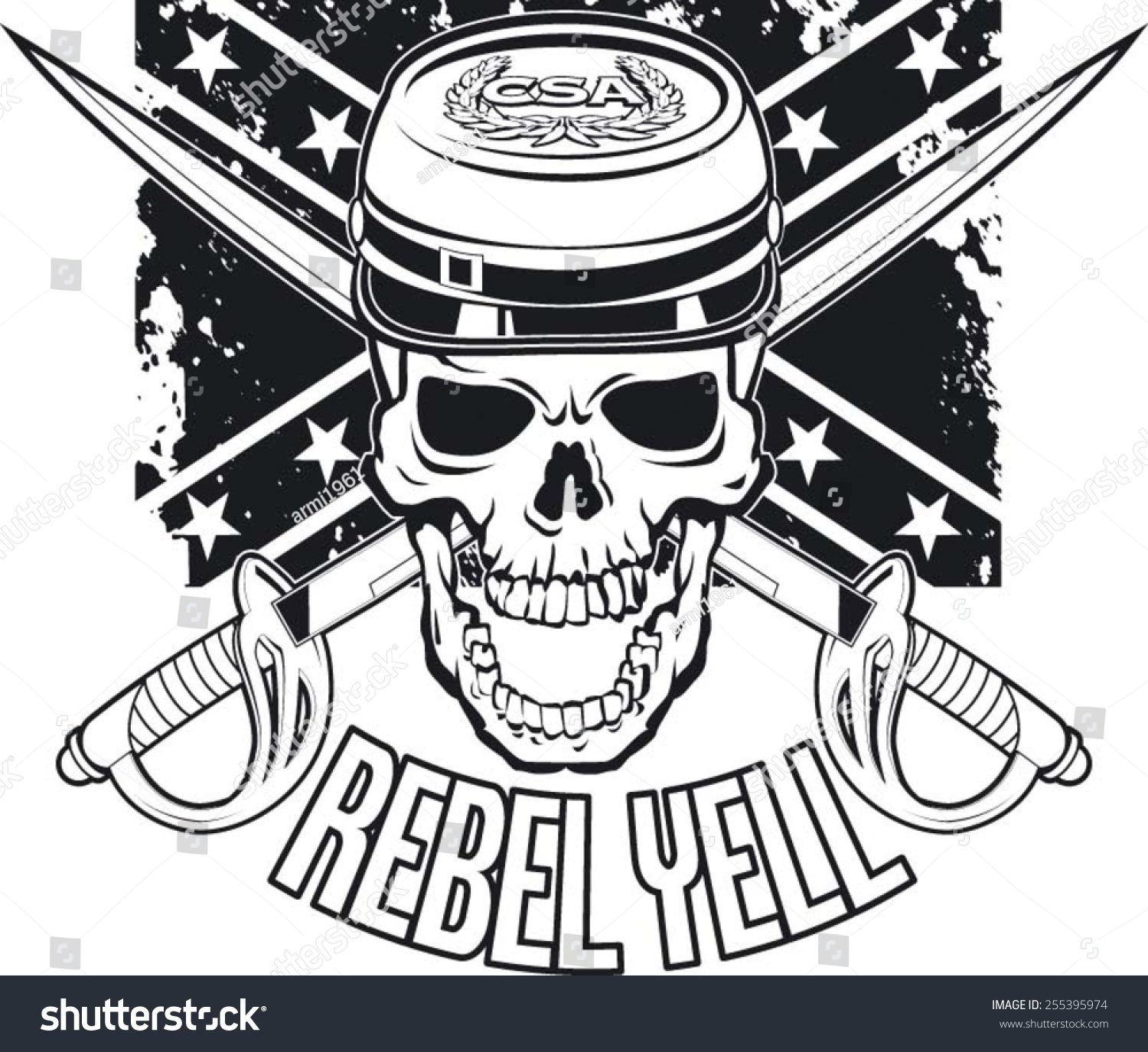 American Civil War Background Rebel Flag Stock Vector ...