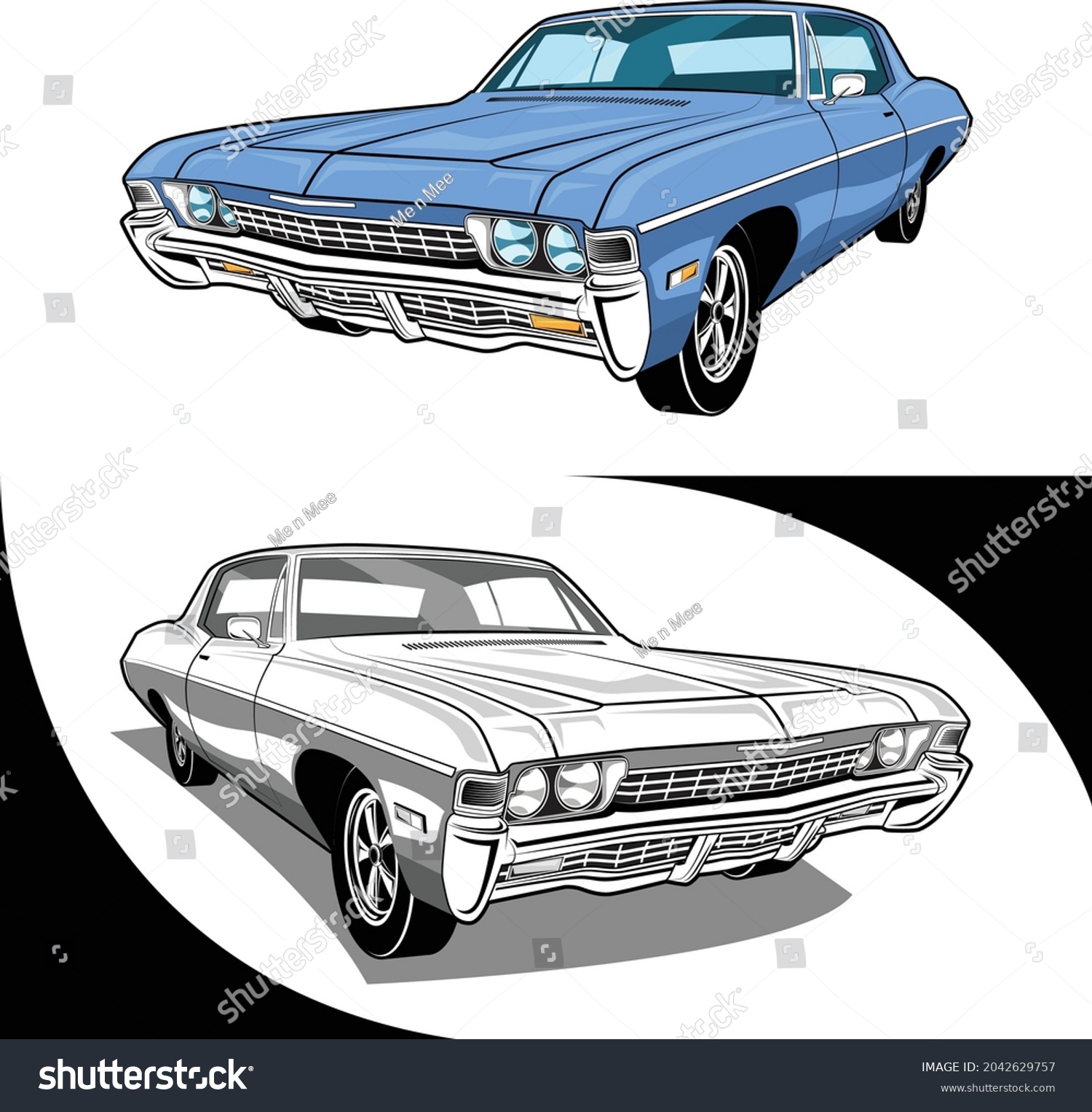 SVG of American Classic Muscle Cars Light Blue and White svg