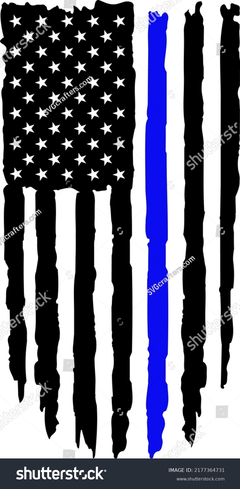 SVG of American Distressed Flag Blue Line Vector svg