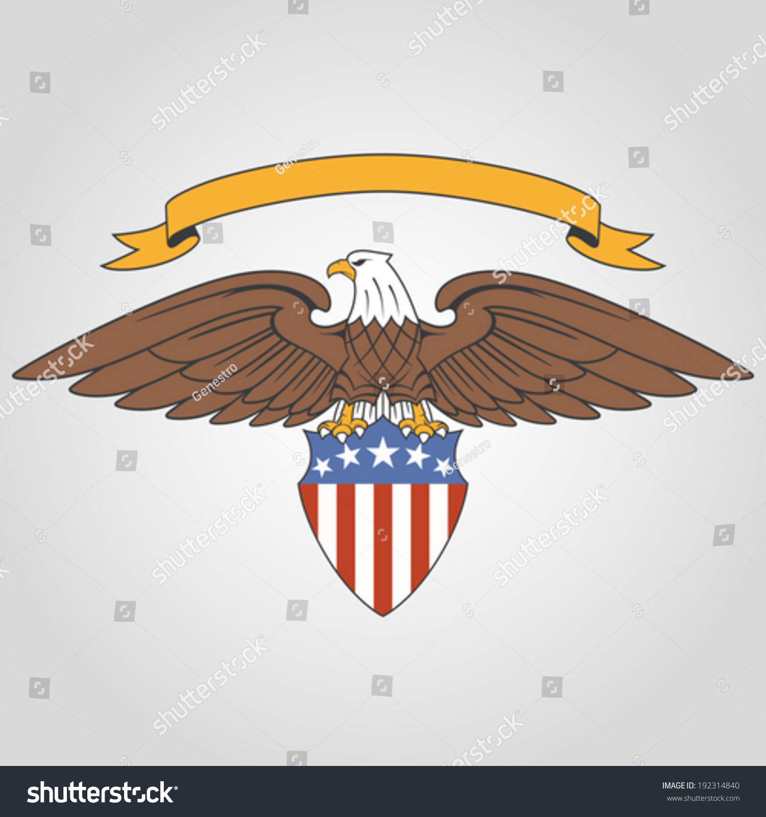 American Eagle Holding National Flag Shield And Ribbon Stock Vector ...