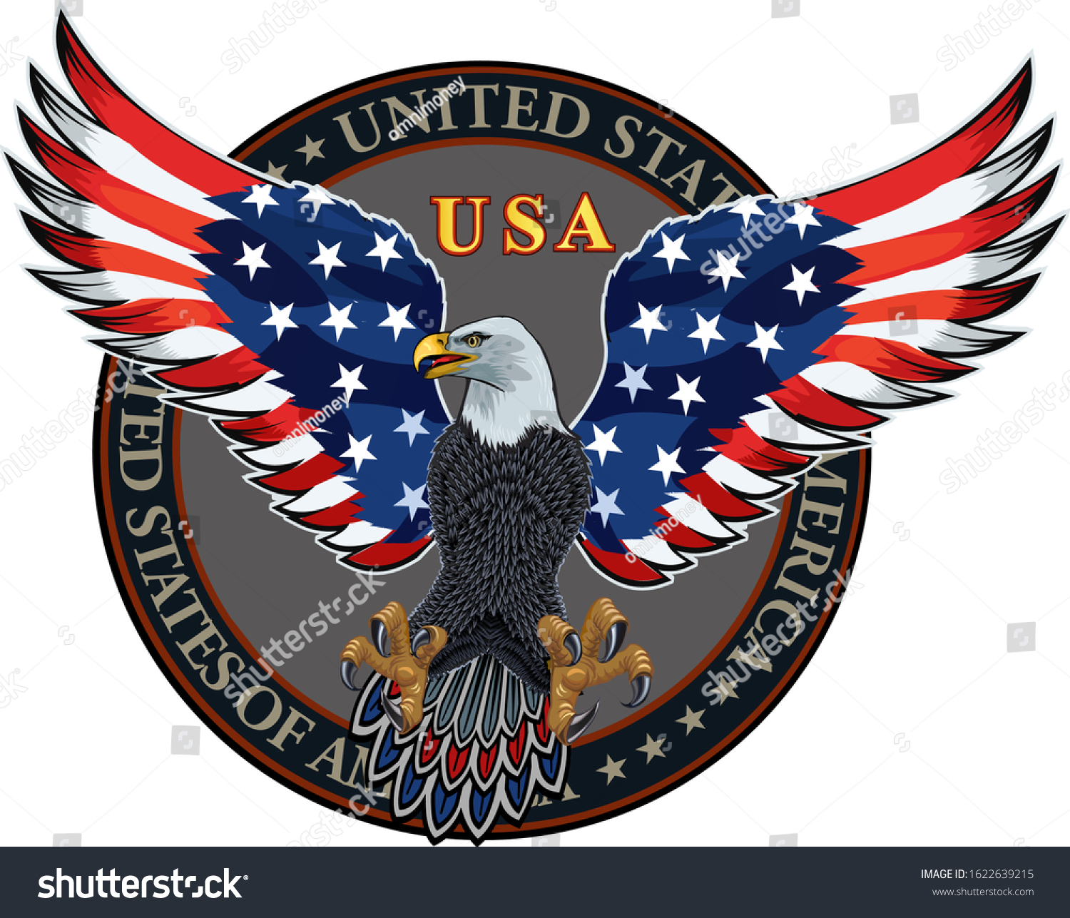 American Eagle Usa Flags Stock Vector (Royalty Free) 1622639215