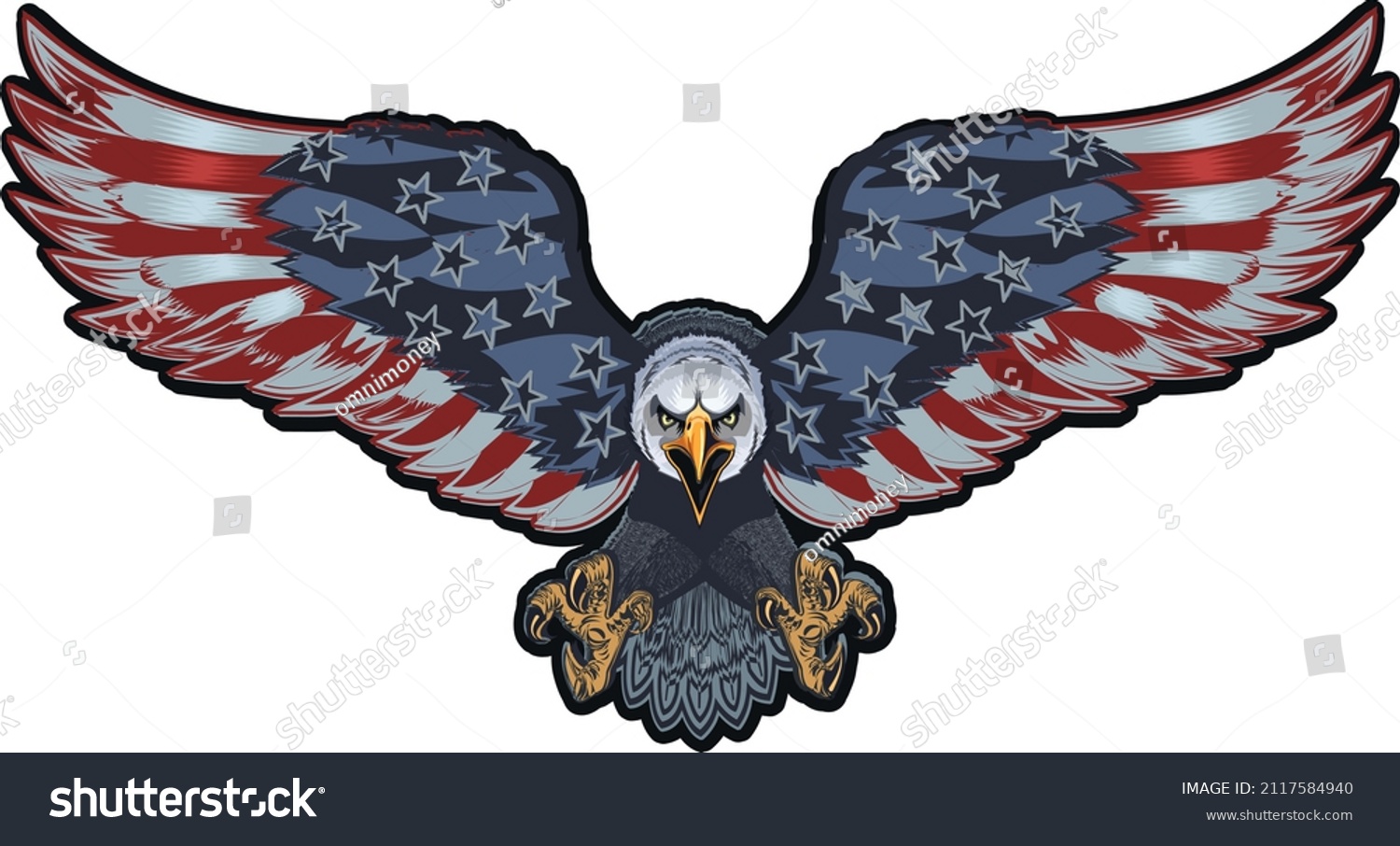 American Eagle Usa Flags Stock Vector (Royalty Free) 2117584940 ...