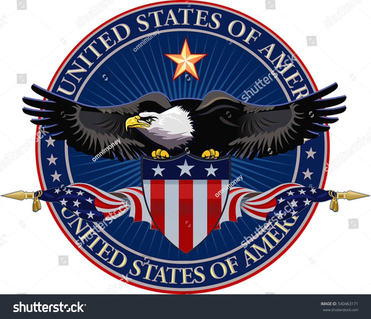 American Eagle Usa Flags Stock Vector (Royalty Free) 540463171 ...