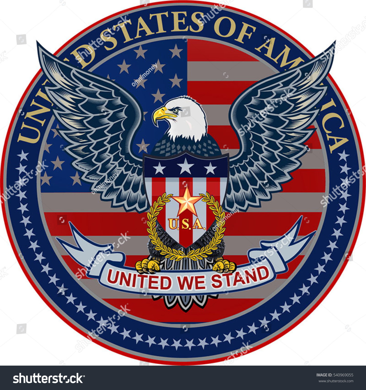 American Eagle Usa Flags Stock Vector 540969055 - Shutterstock