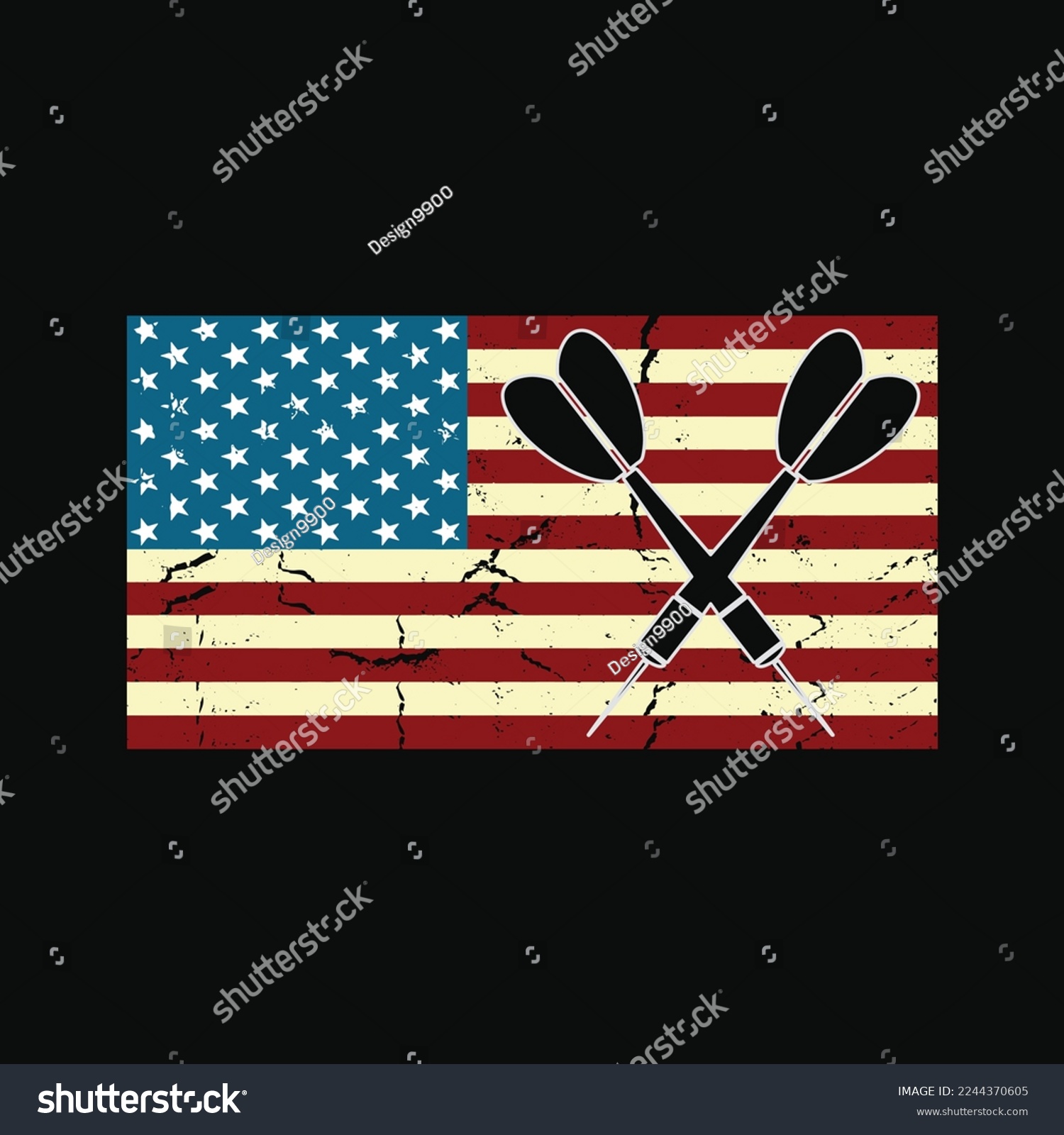 SVG of American Flag Darts I Proud USA Dart Player svg