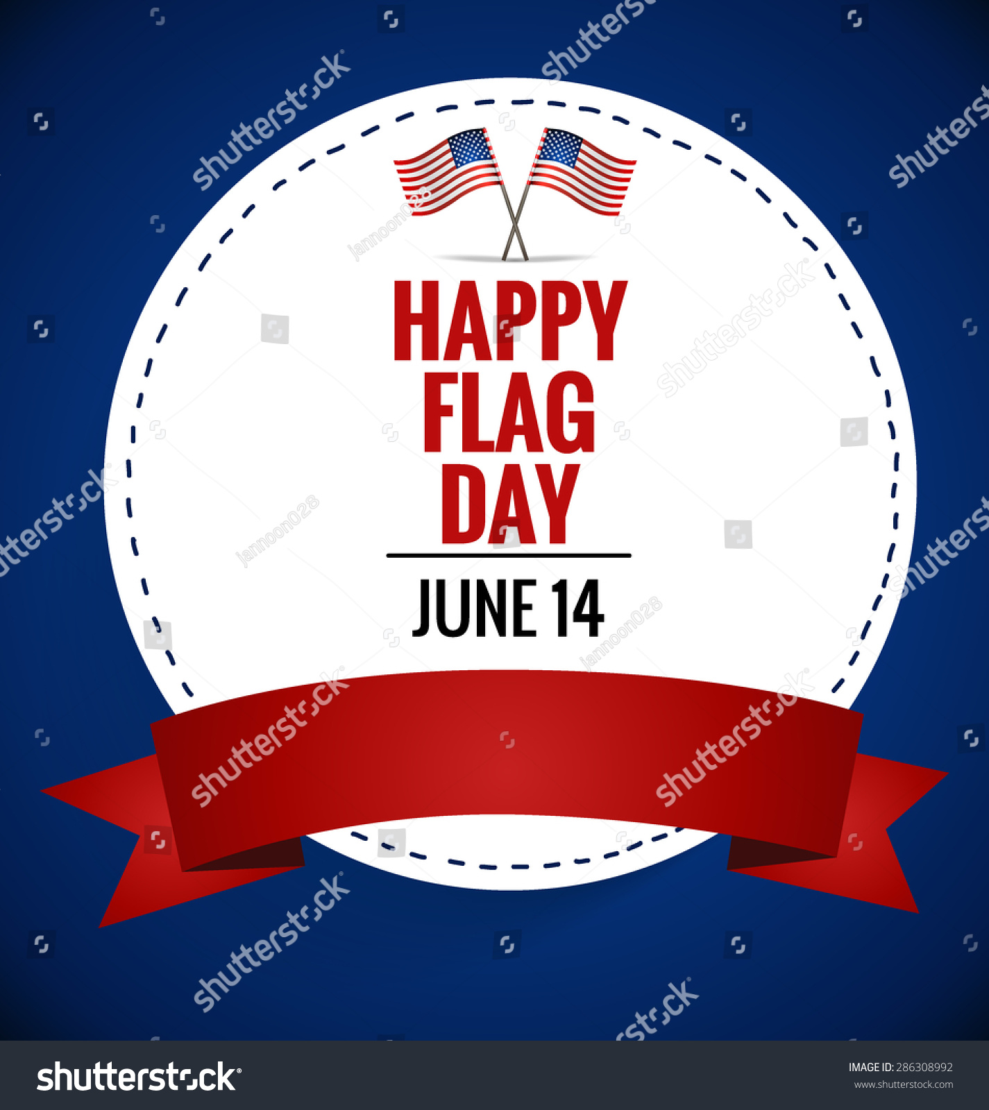 American Flag Day 14 June Flag Stock Vector (Royalty Free) 286308992