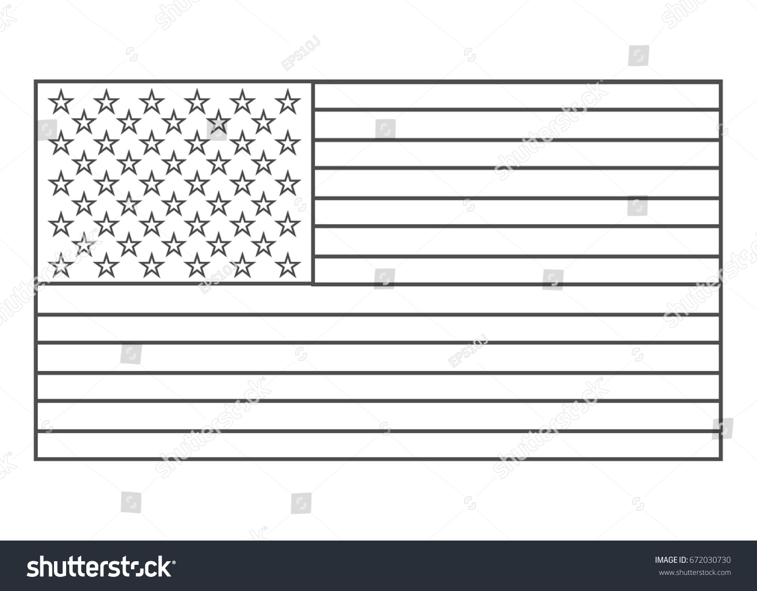 american flag outline vector eps10 usa flag outline