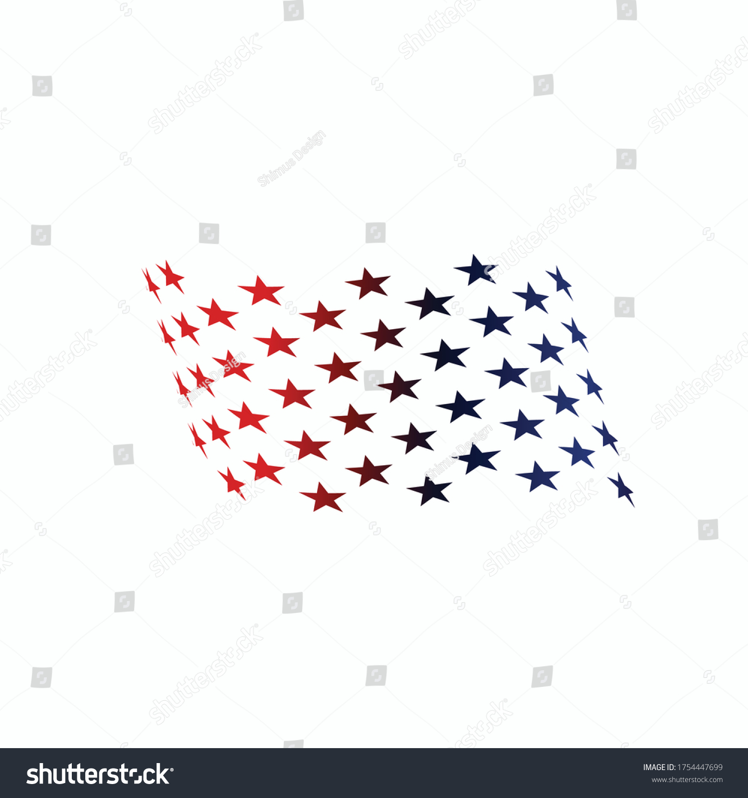 American Flag Star Theme Design Stock Vector (Royalty Free) 1754447699