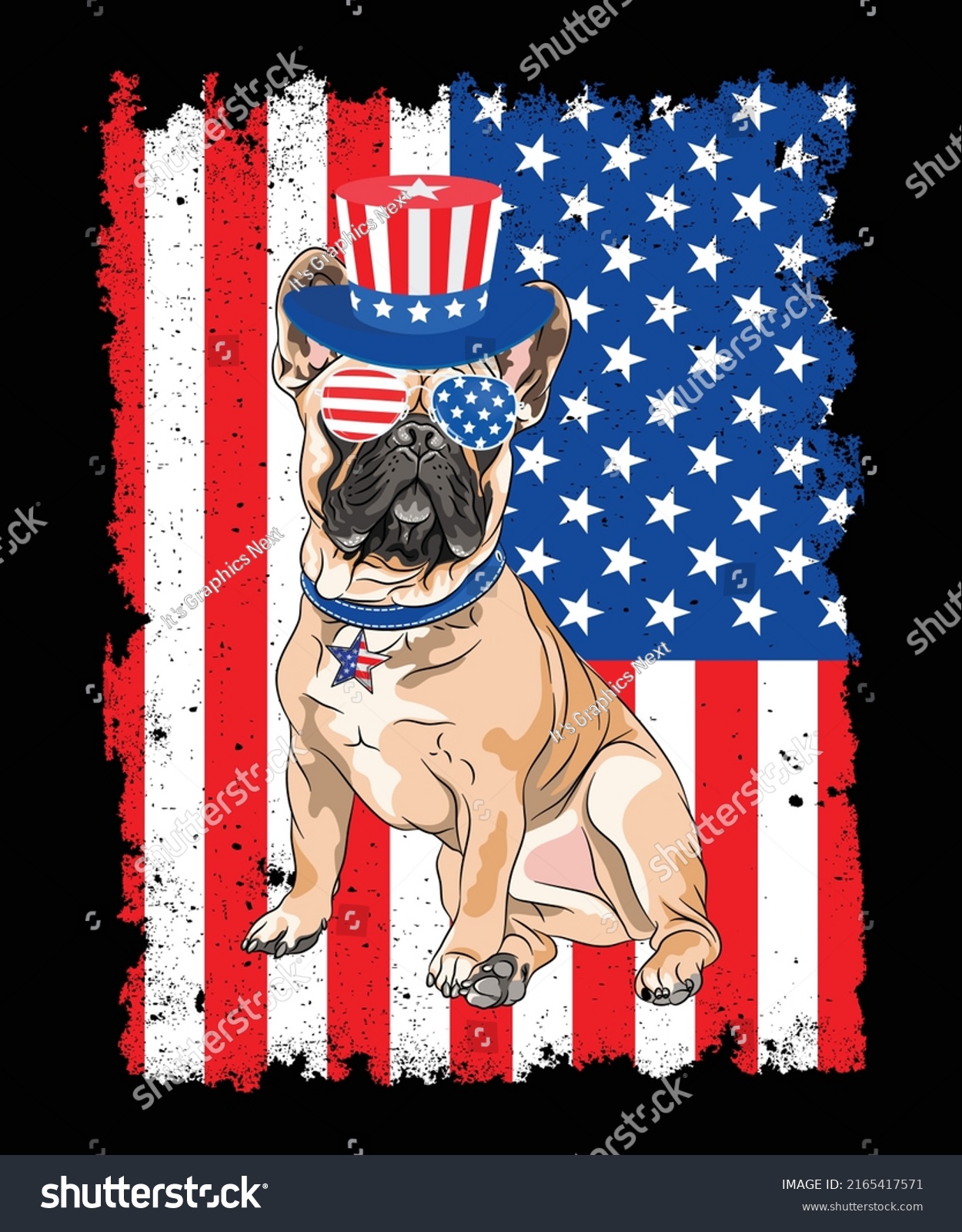 SVG of American Flag 4th of July Bulldog 4th of July Unisex T shirt Design  svg