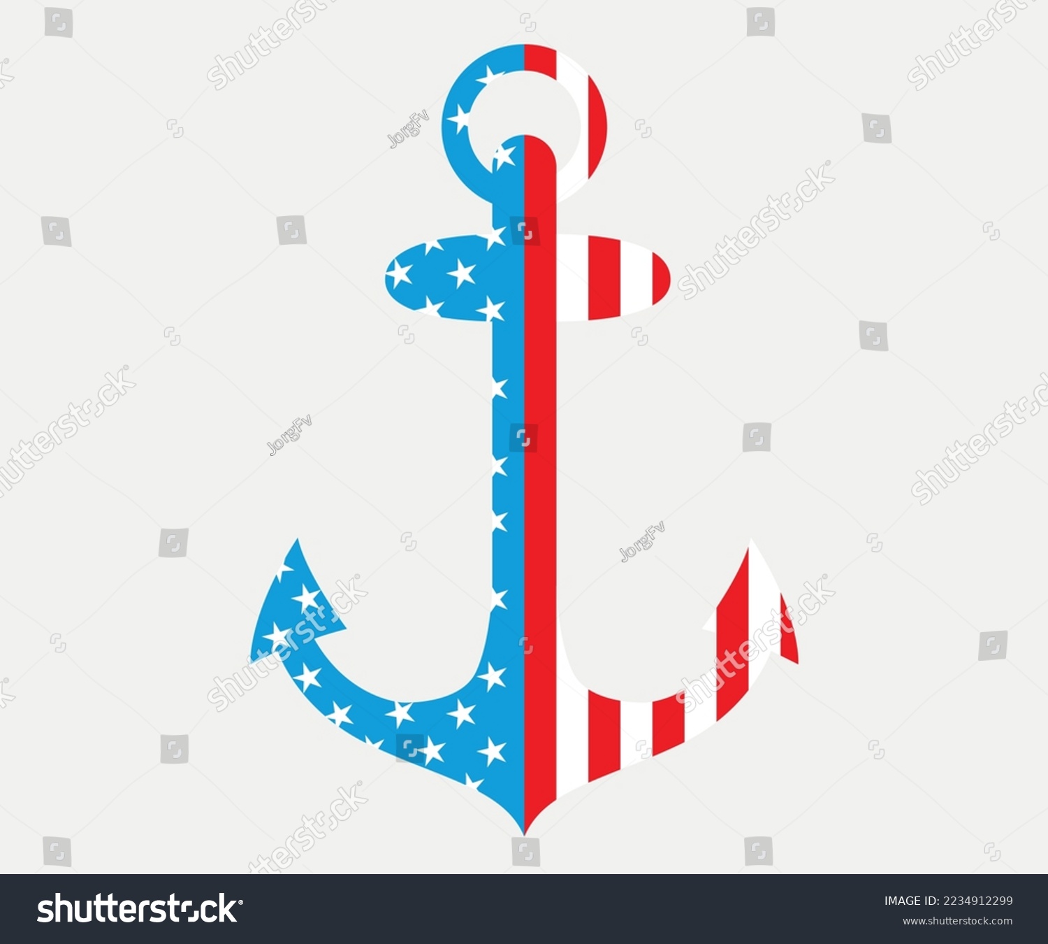 SVG of American flag vector anchor clipart  svg