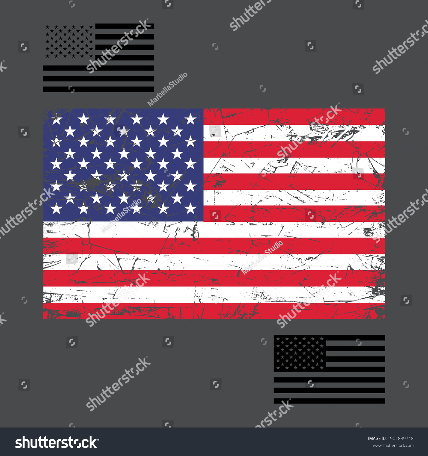 SVG of American Flag vector. Vintage American Flag. File eps for svg cutting files. Silhouette, Cricut cut file, Cameo. Vinyl cutters. svg