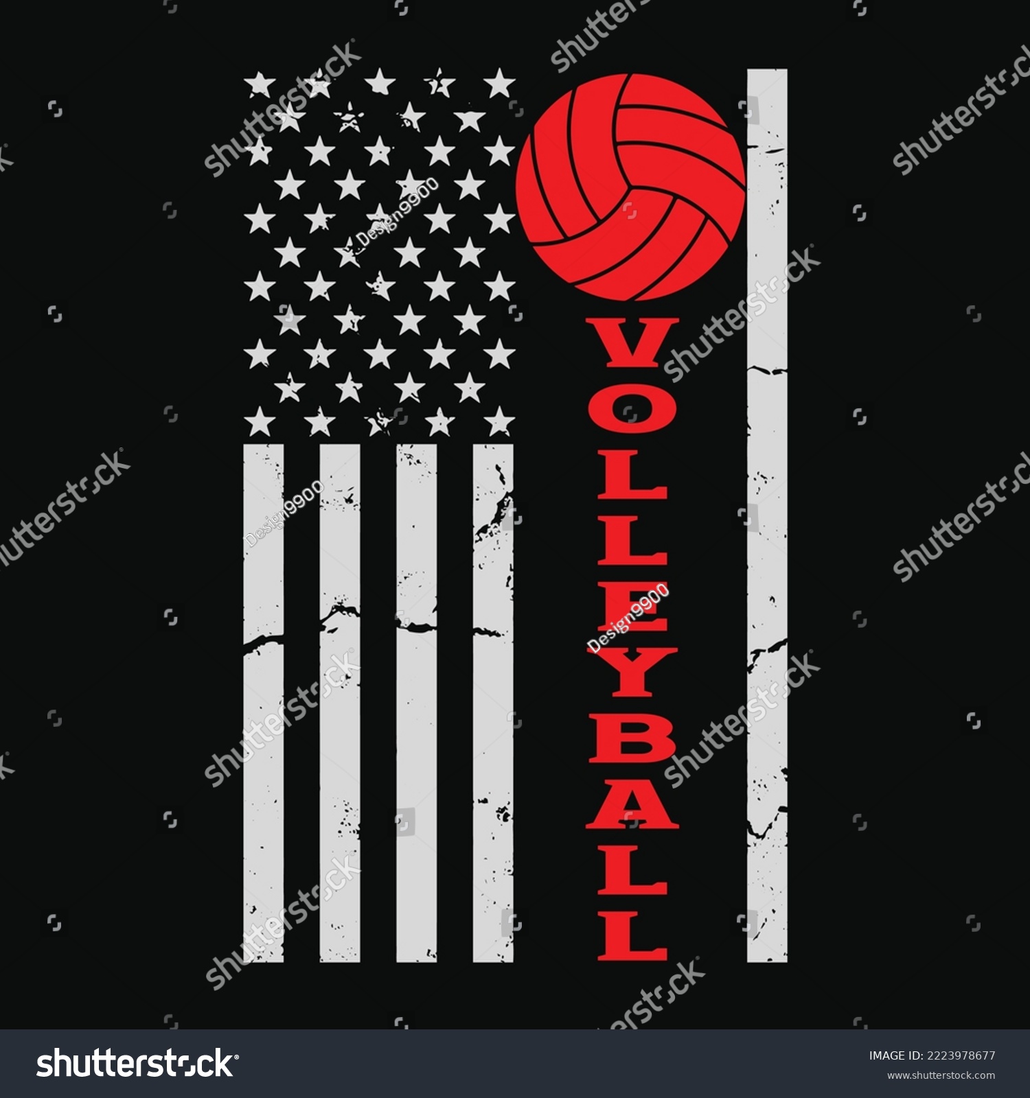 SVG of American flag volleyball svg cricut files for cutting machine svg
