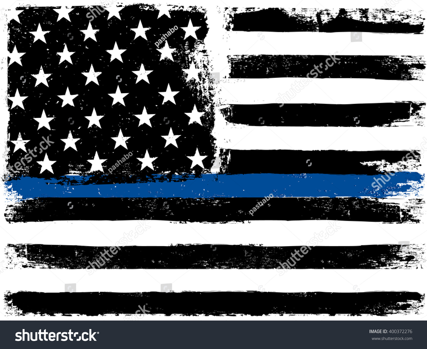 American Flag Thin Blue Line Grunge Stock Vector 400372276 - Shutterstock