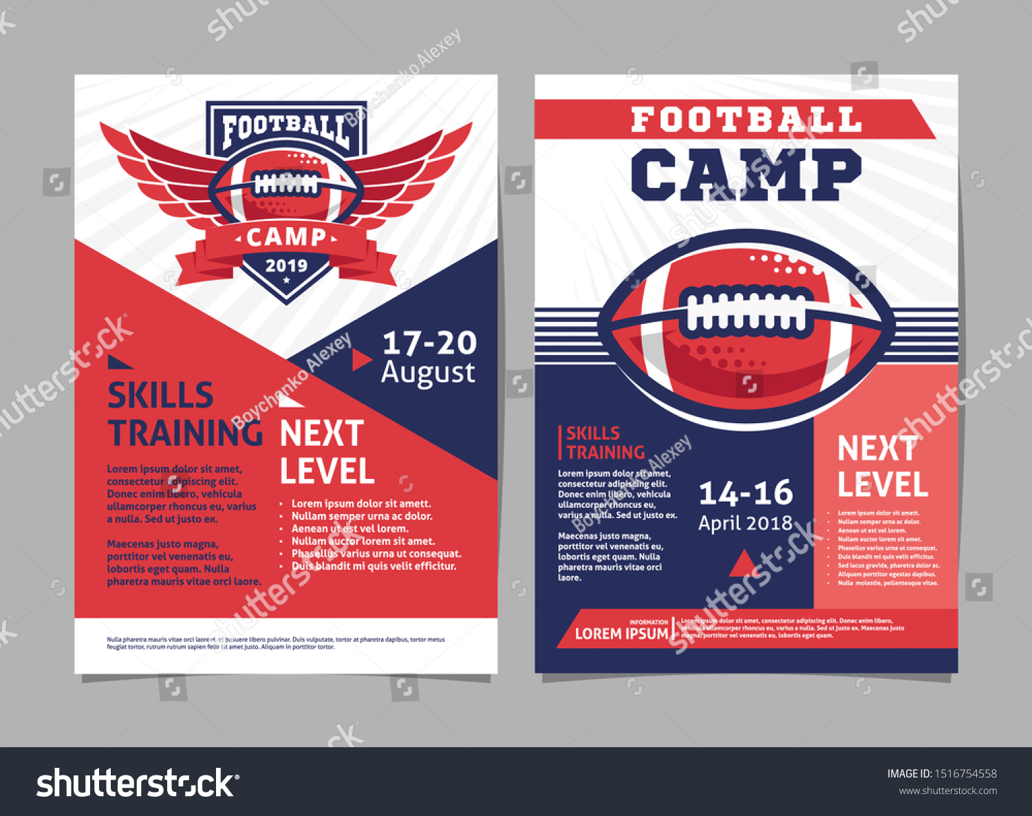 American Football Camp Posters Flyer American Stock Vector Within Football Camp Flyer Template