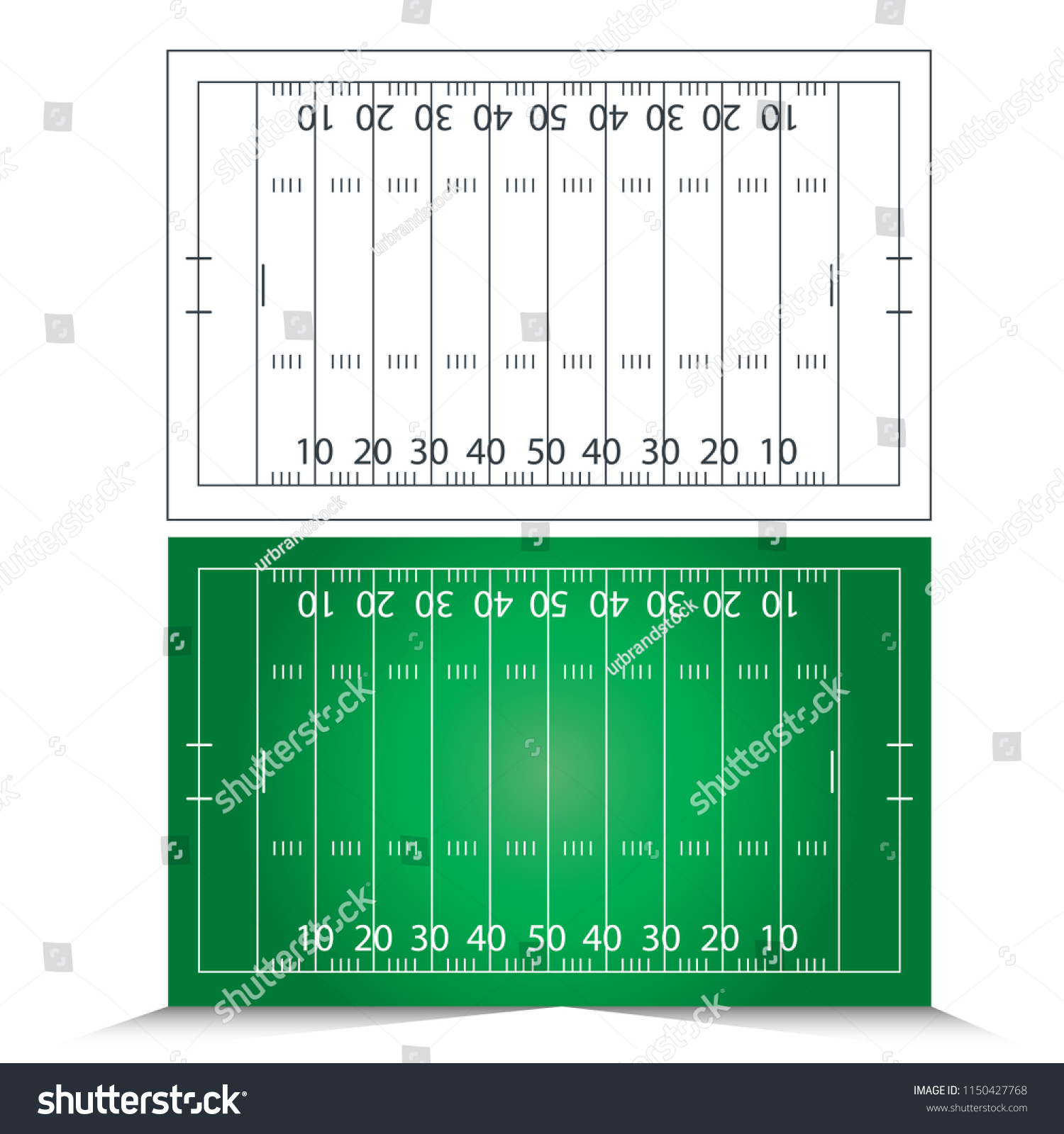 American Football Field Design Vector Illustration Stock Vector Royalty Free