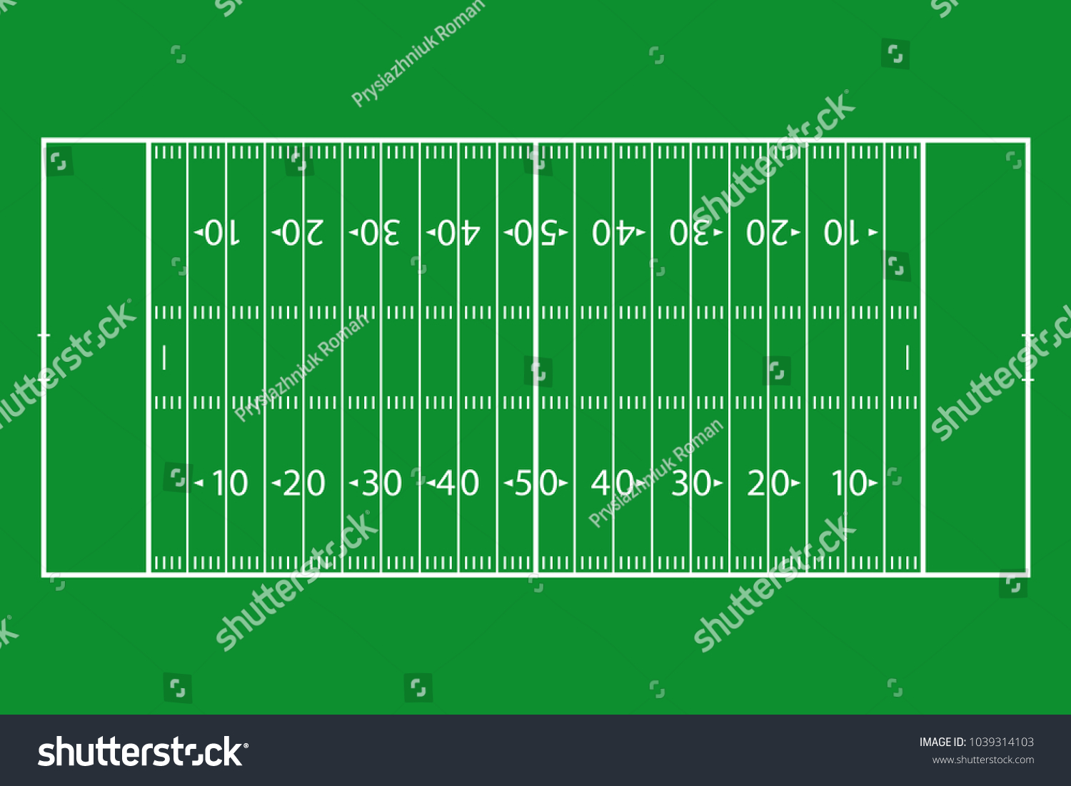 American Football Field Green Grass Football Stock Vector Royalty Free