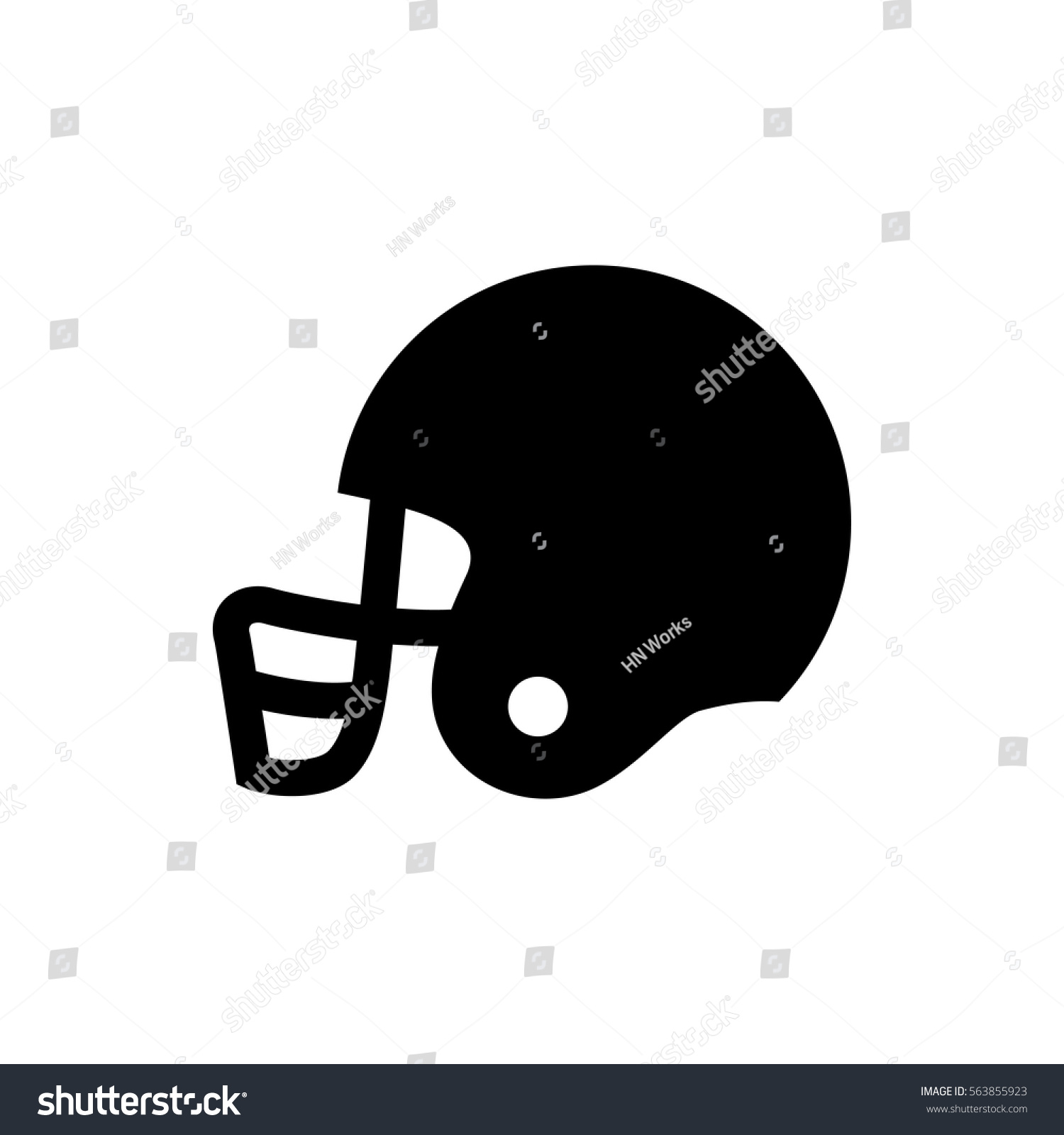 American Football Helmet Icon Illustration Isolated Stock Vector ...
