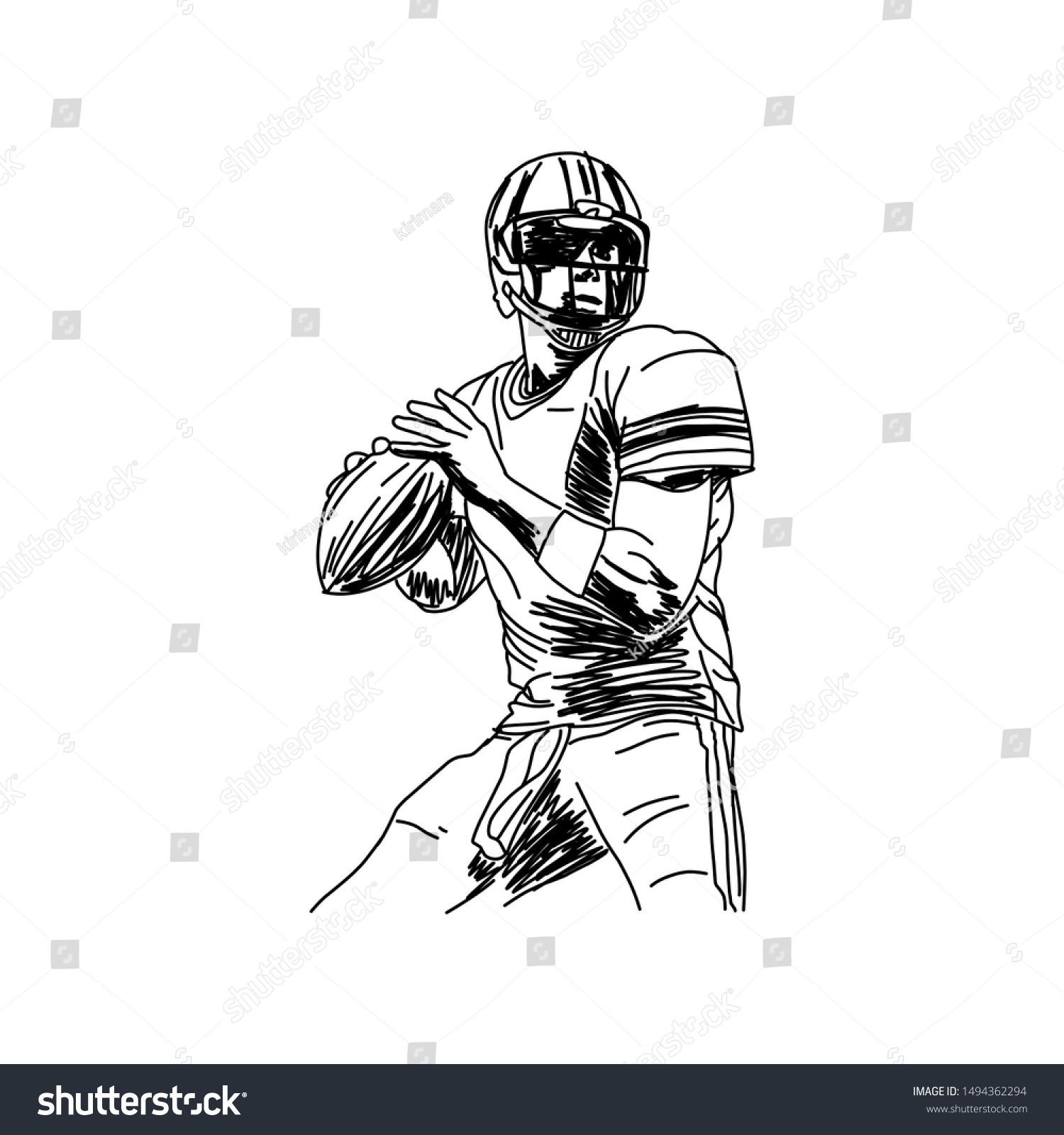 American Football Player Abstract Vector Silhouette Stock Vector ...