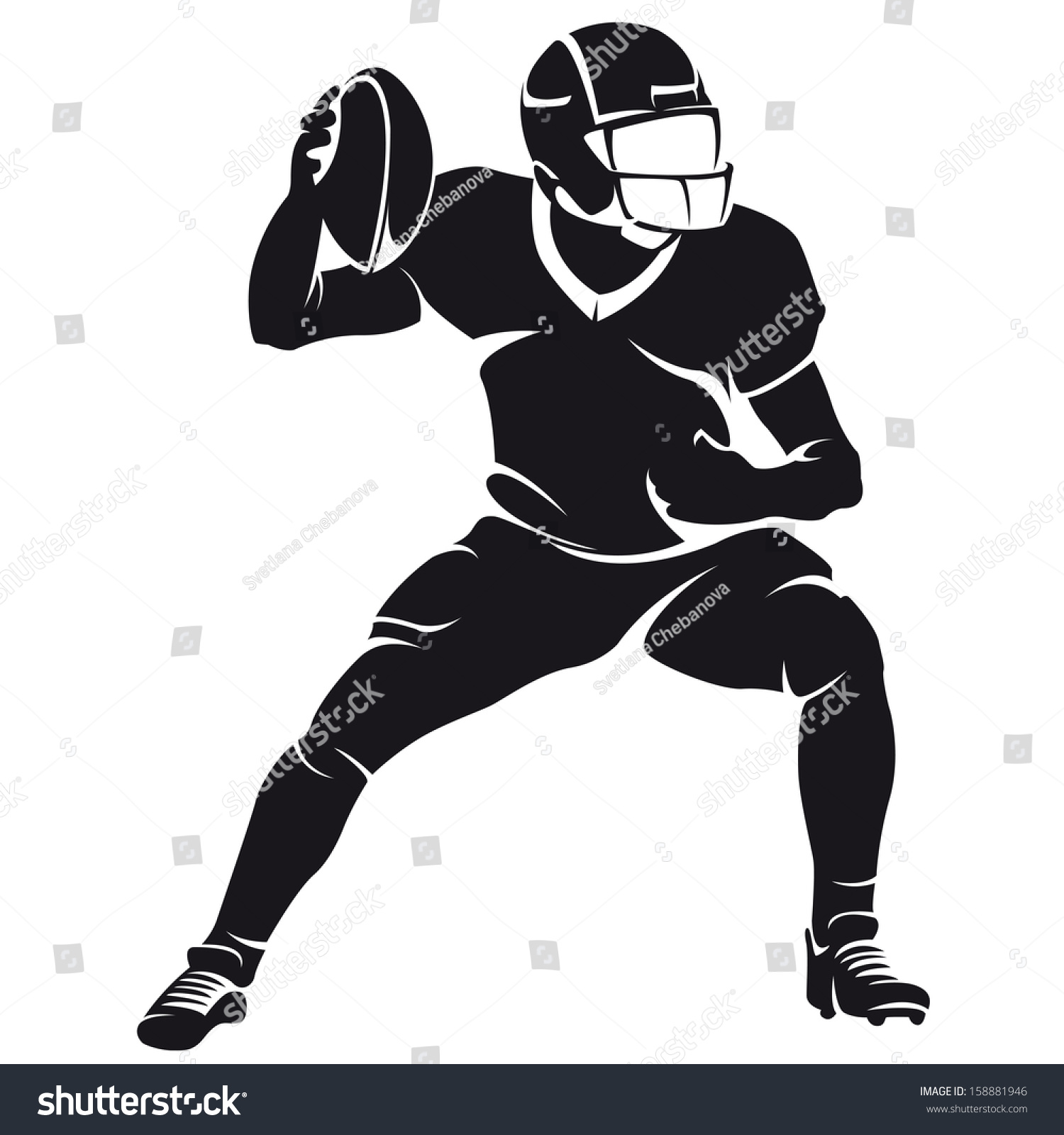 American Football Player Silhouette Stock Vector (Royalty Free