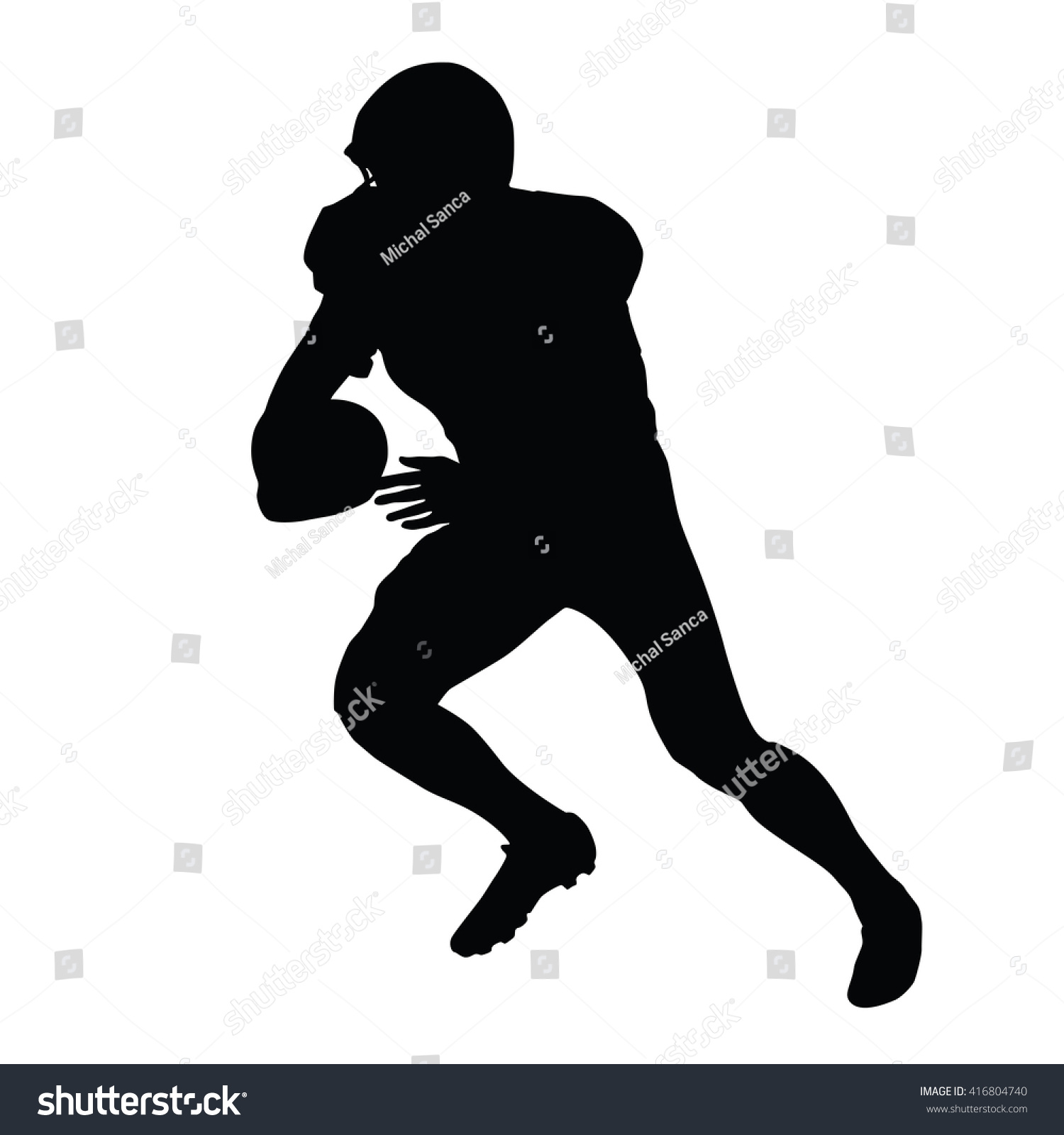 American Football Player Vector Isolated Silhouette Stock Vector ...