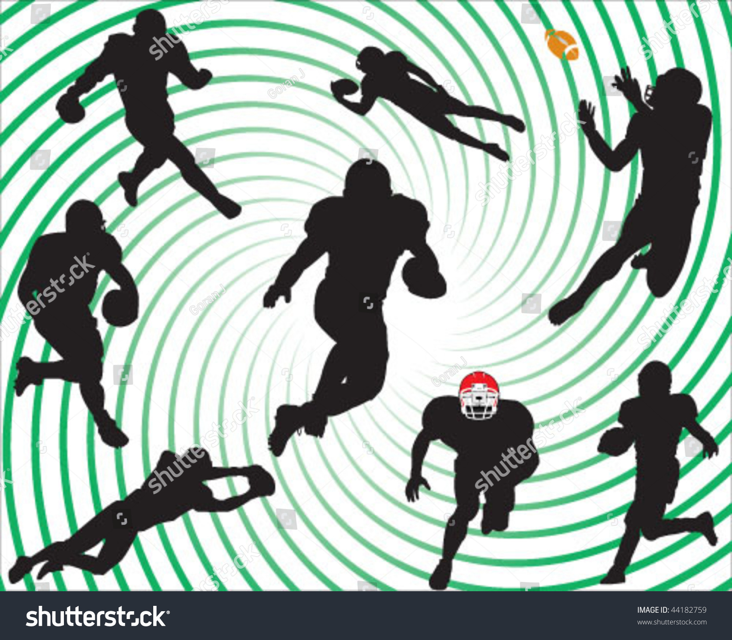 American Football Players Silhouettes Vector - 44182759 : Shutterstock