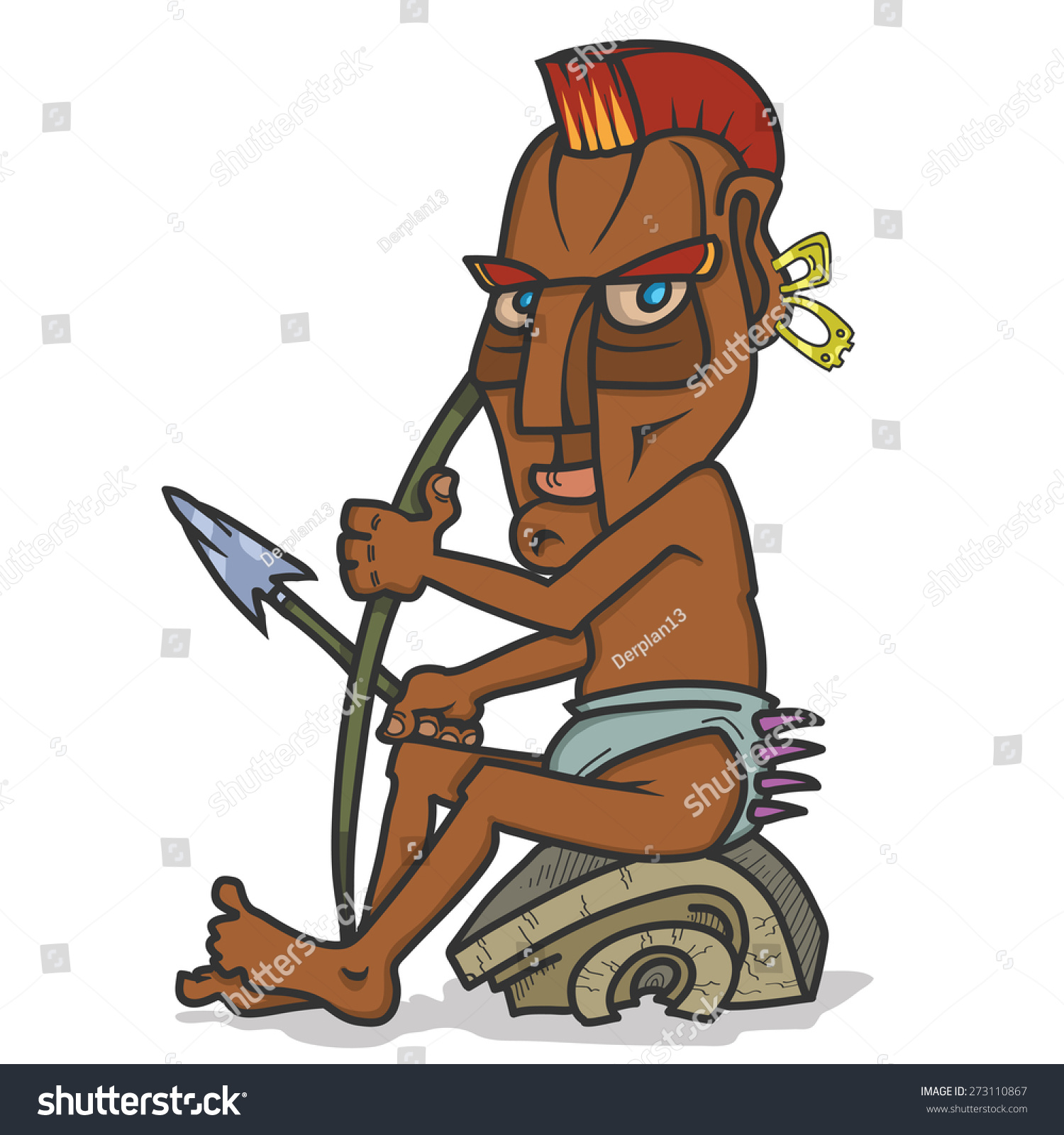 American Indian Cartoon Character: เวกเตอร์สต็อก (ปลอดค่าลิขสิทธิ์