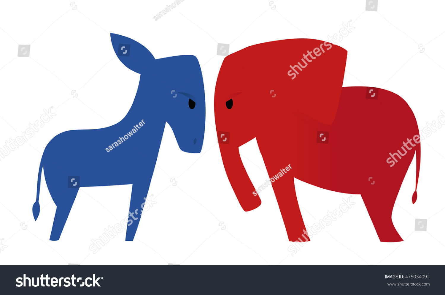 American Politics Democratic Donkey Versus Republican Stock Vector ...