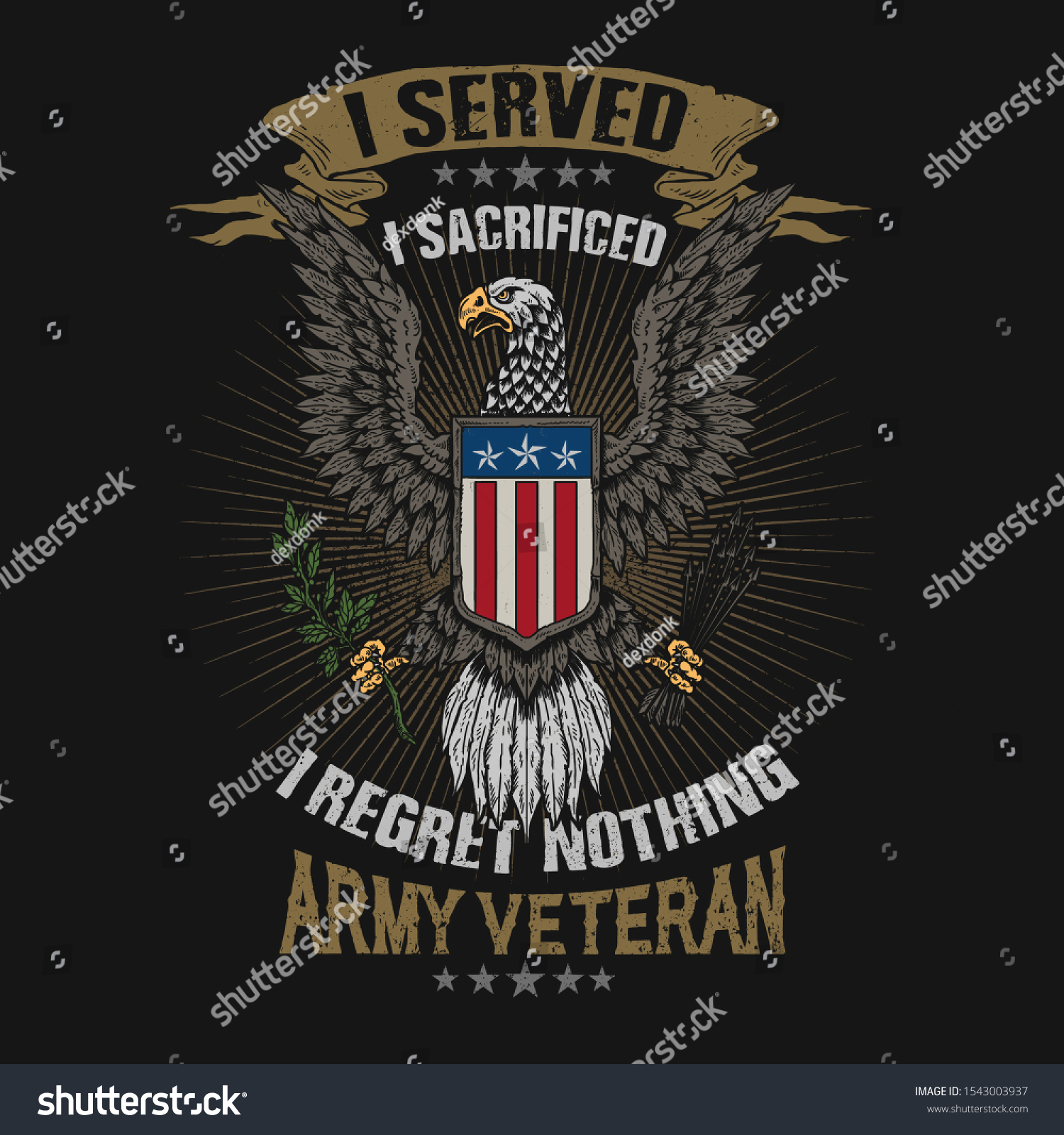 American Sacrificed Veteran Emblem Illustration Vector Stock Vector ...