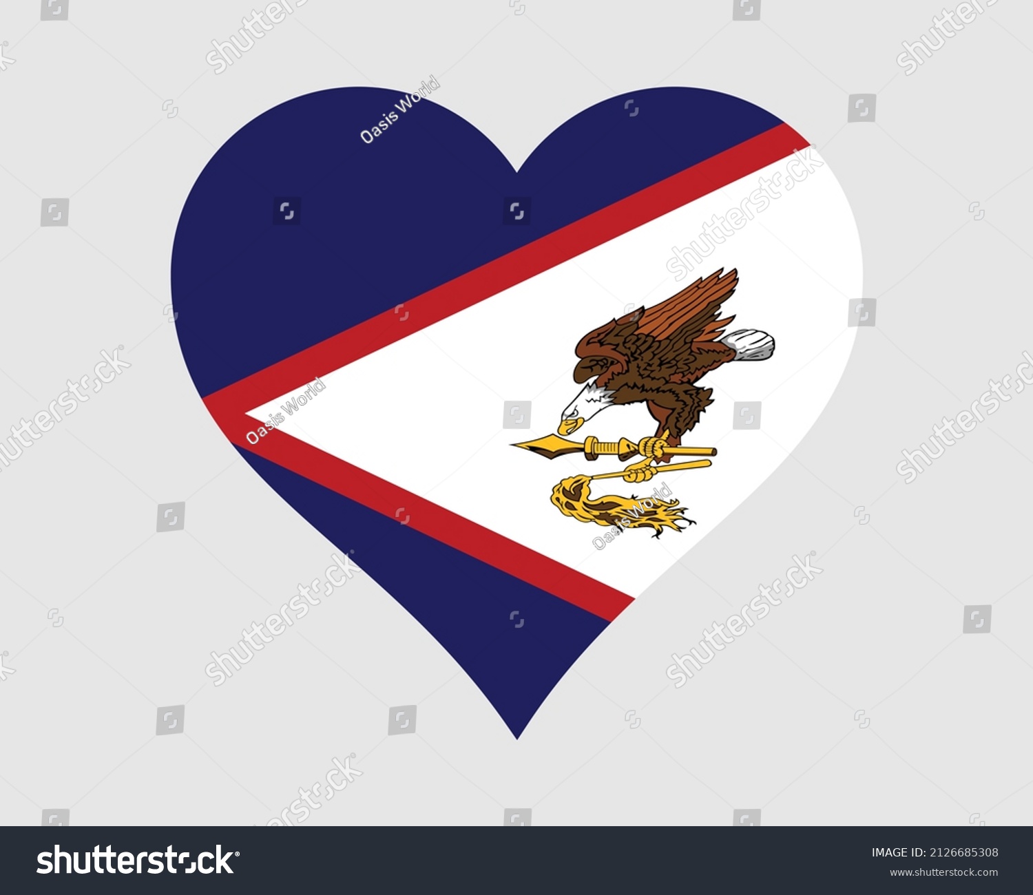 SVG of American Samoa Heart Flag. American Samoan Love Shape Flag. American Samoa Banner Icon Sign Symbol Clipart. EPS Vector Illustration. svg