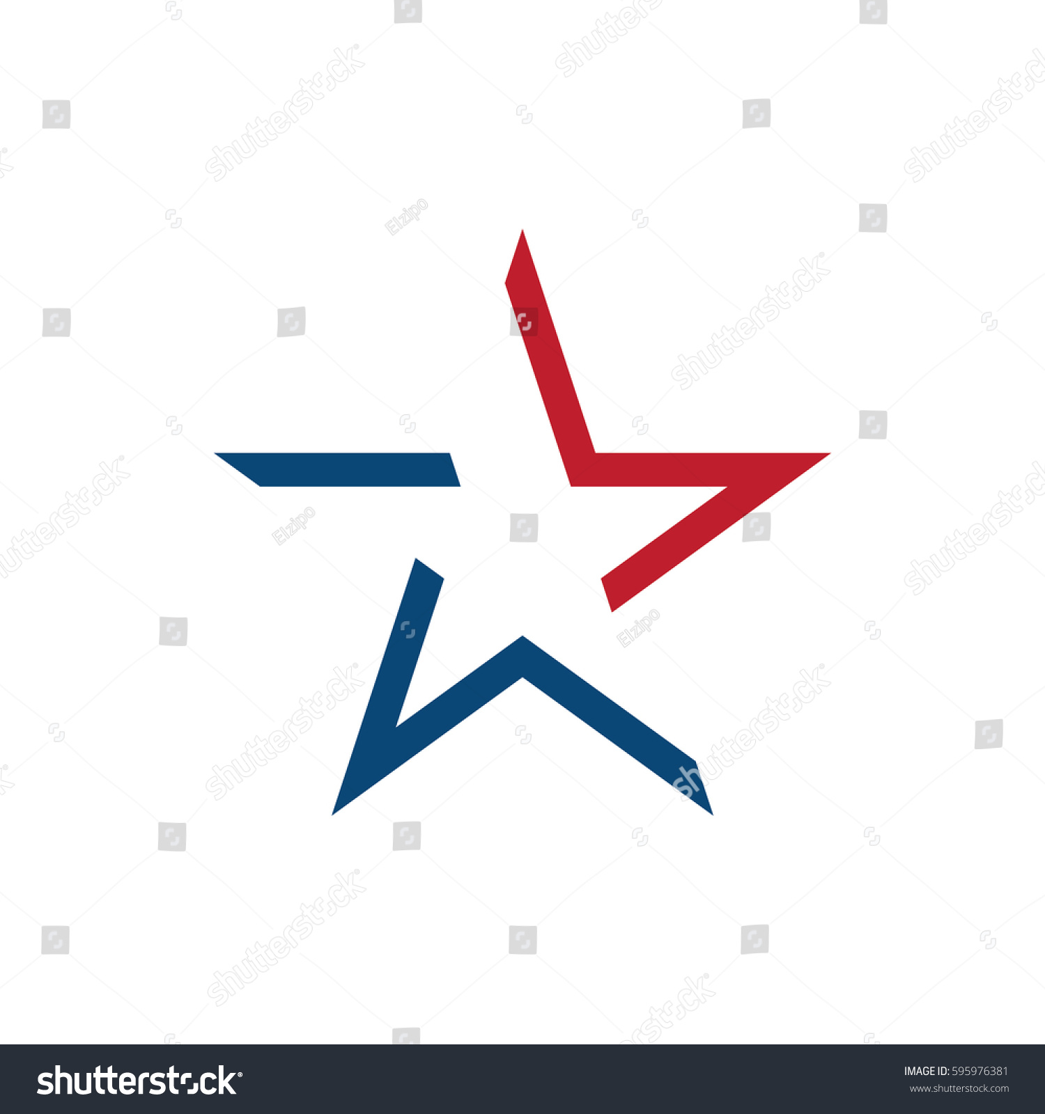 American Star Logo Design Stock Vector (Royalty Free) 595976381
