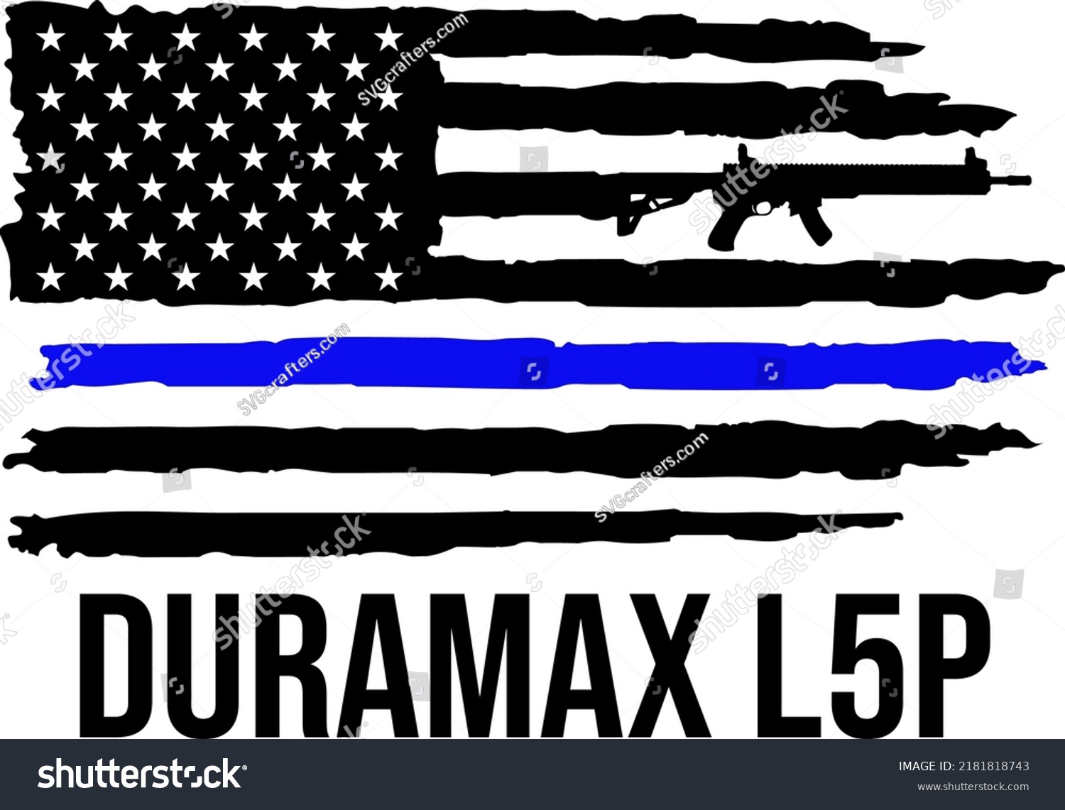 SVG of American Thin Blue Line DURAMAX vector svg