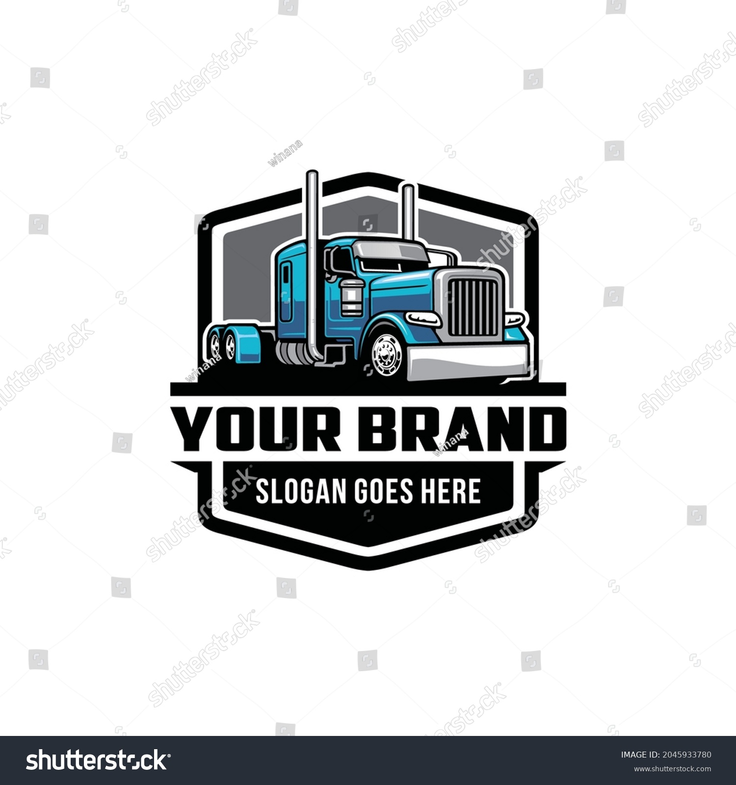 American Truck Big Rig Isolated Logo Stock Vector (Royalty Free) 2045933780