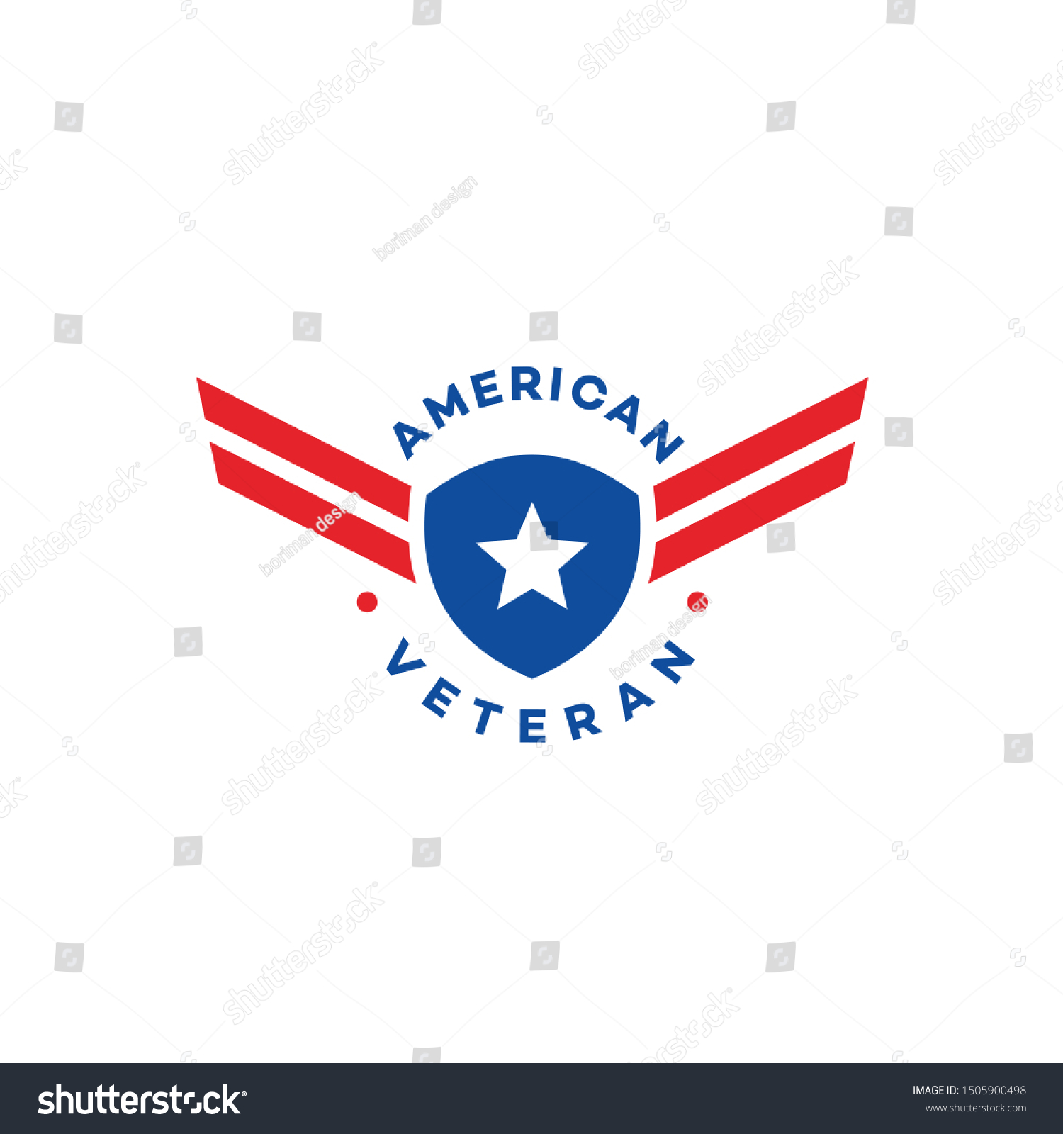 American Veteran Logo Design Wings Stock Vector (Royalty Free) 1505900498