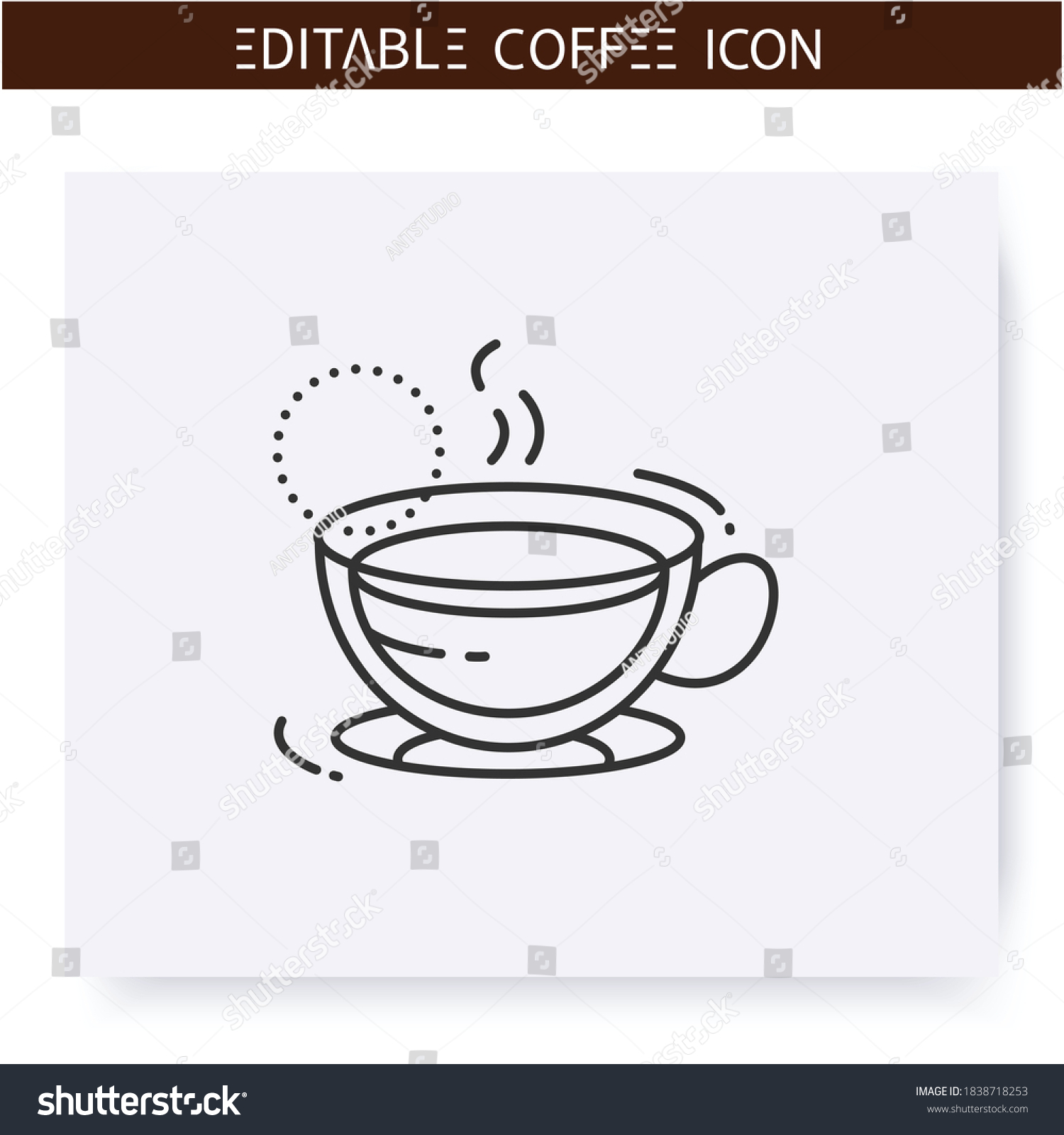 SVG of Americano coffee line icon. Type of coffee drink. Diluting espresso with hot water. Coffeehouse menu. Different caffeine drinks receipts concept. Isolated vector illustration. Editable stroke  svg