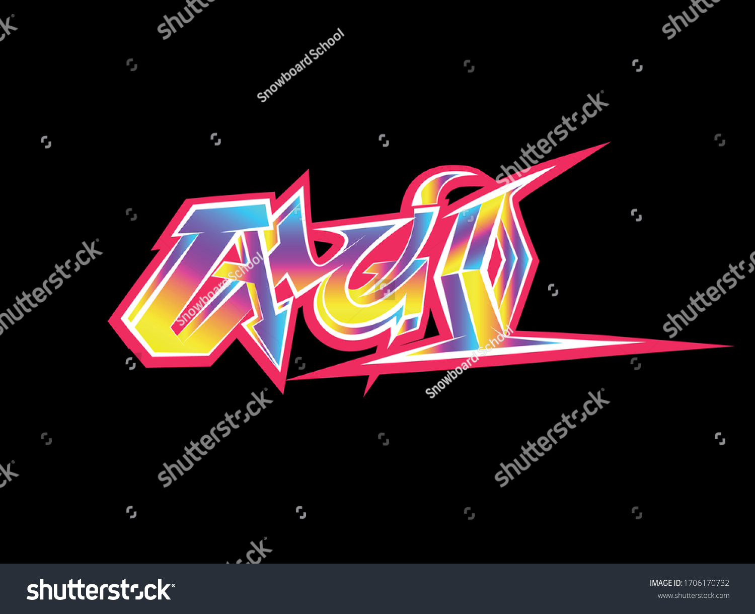 Amigo Graffiti Letters On Black Background Stock Vector Royalty Free