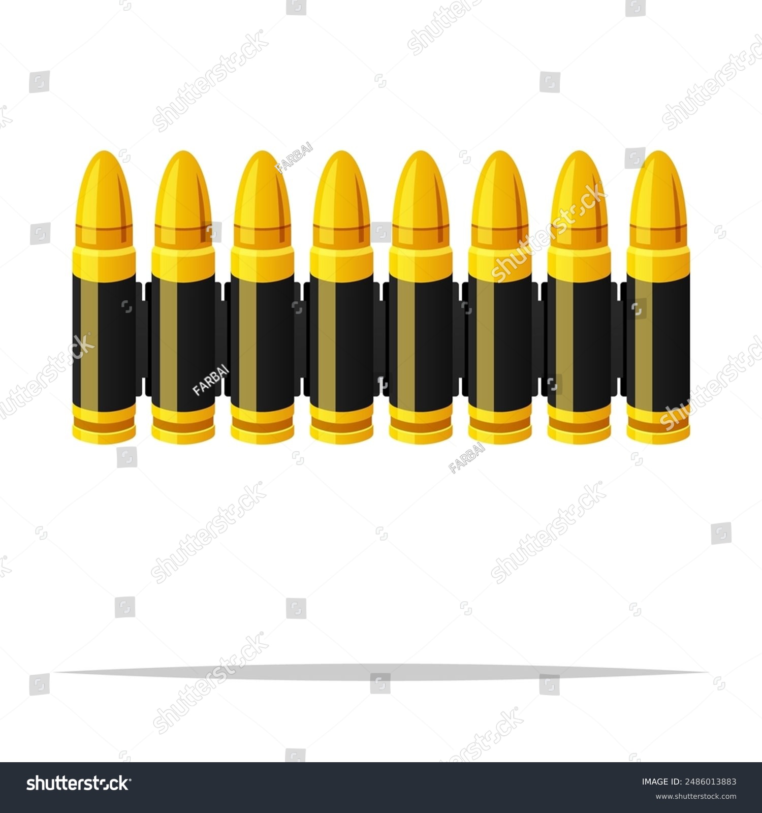 bullets in a row, gold and black clip art preview