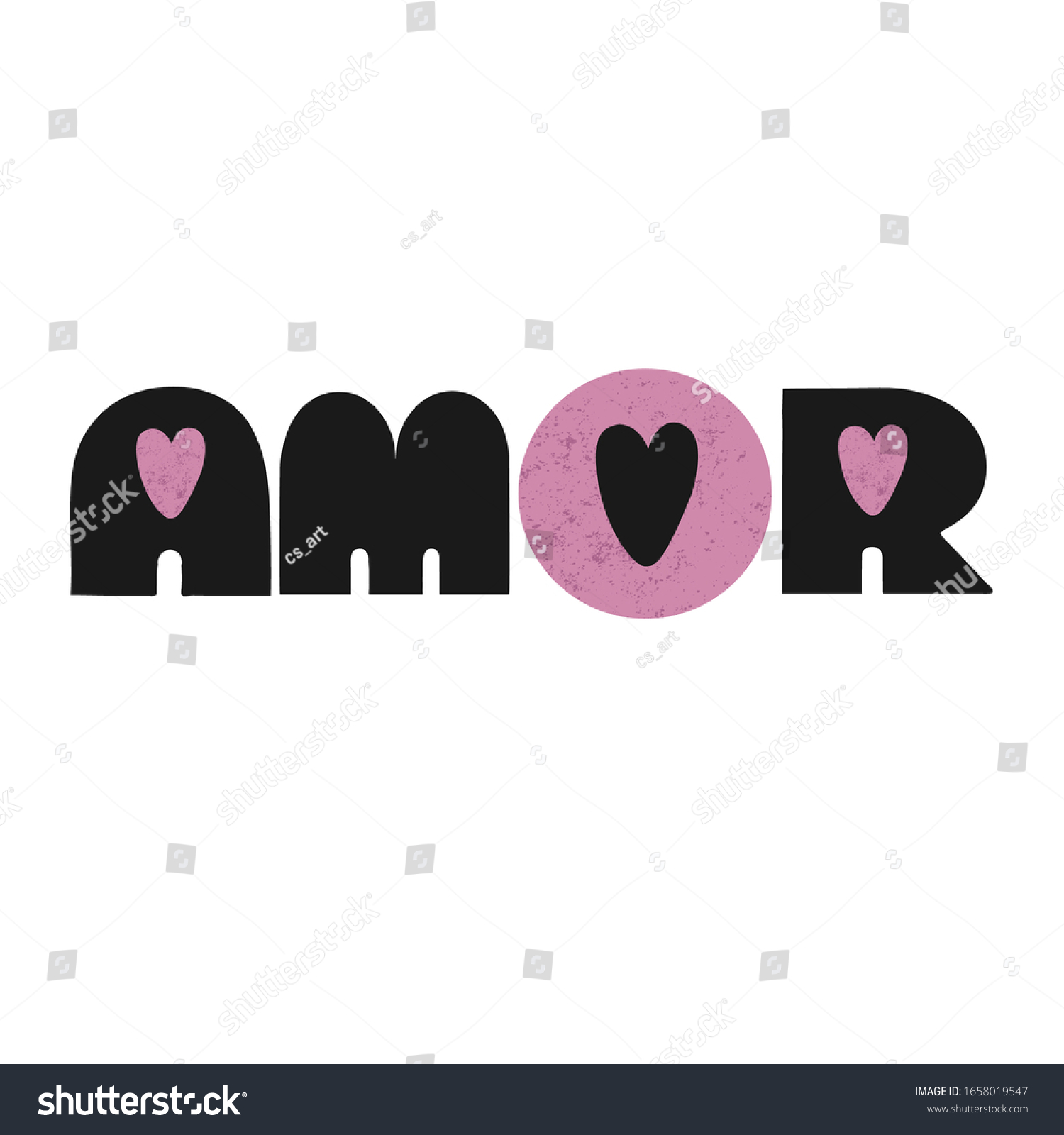 Amor Spanish Word Means Love Romantic Stock Vector Royalty Free 1658019547