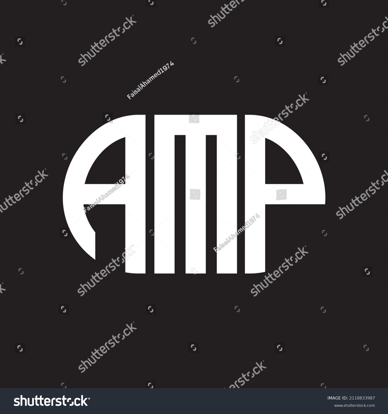 Amp Letter Logo Design On Black Stock Vector (Royalty Free) 2118833987