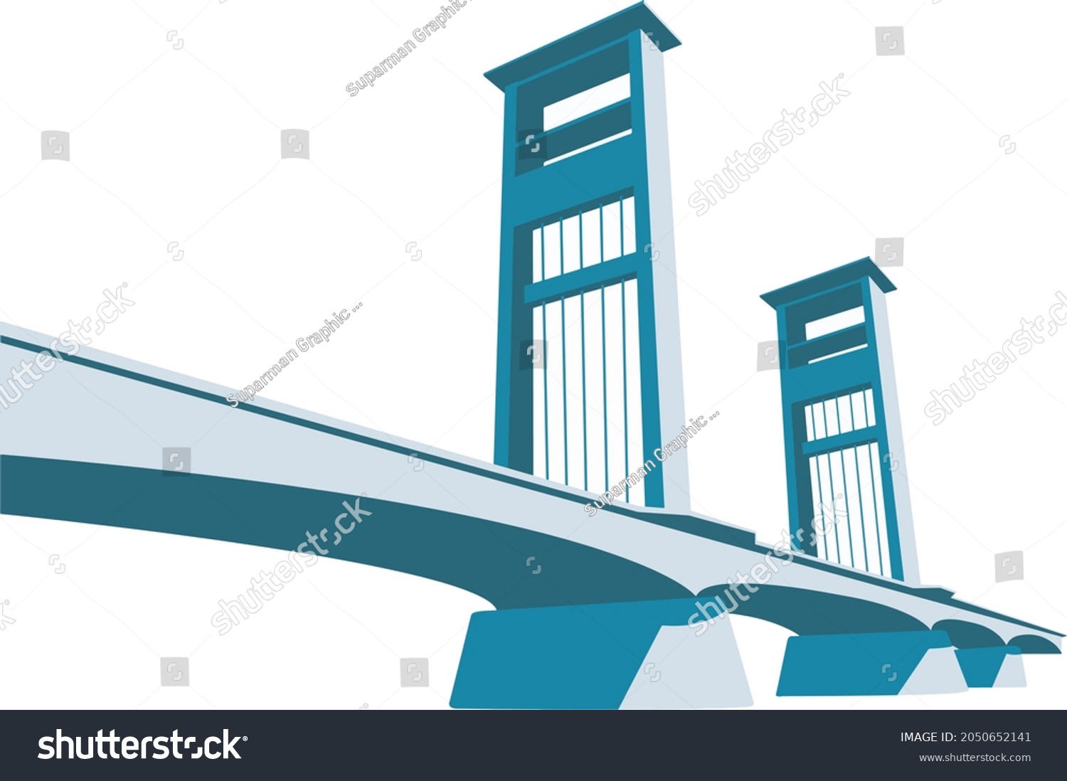 SVG of Ampera Bridge Icon of Palembang City svg